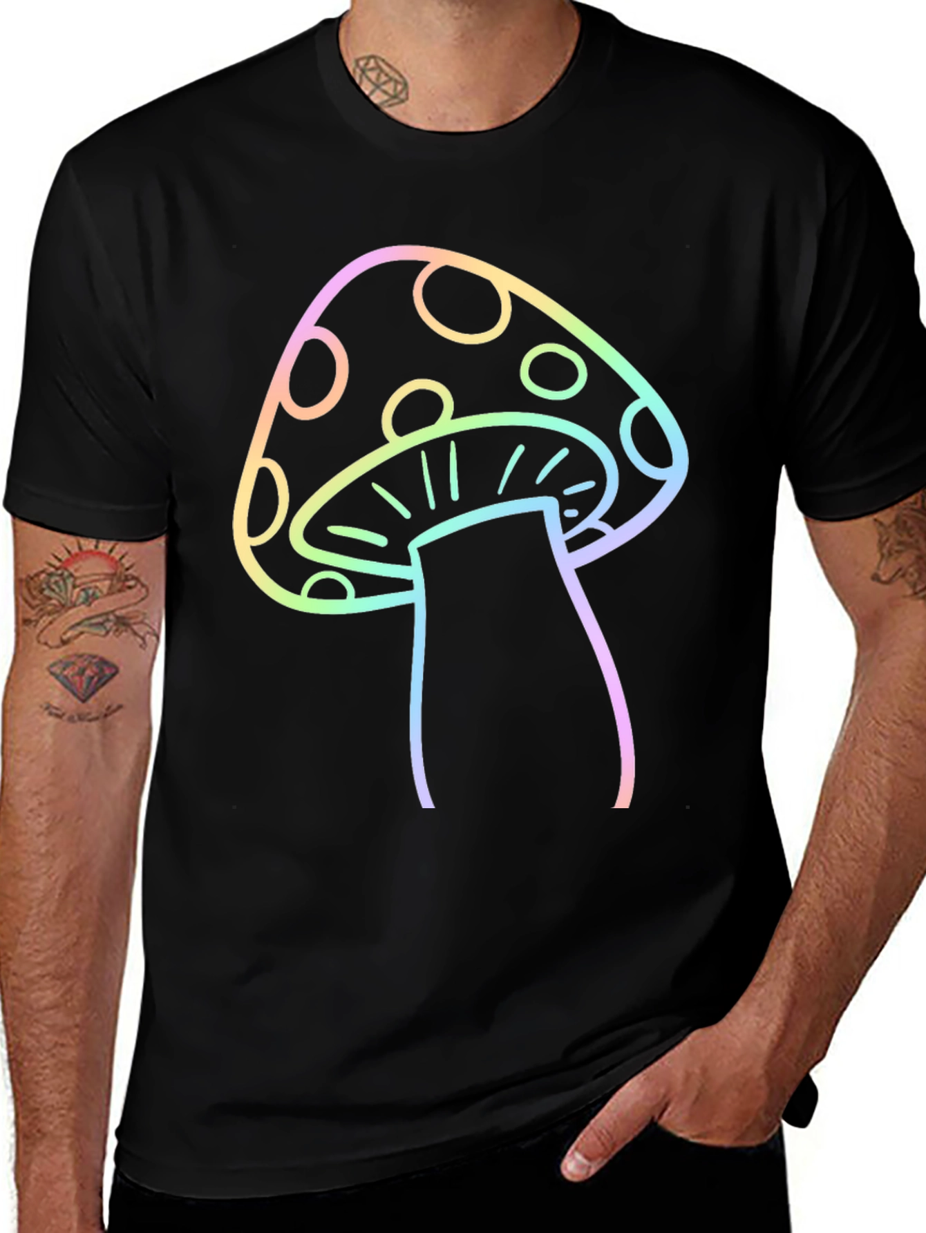 Variant 7 of Rainbow Mushroom Graphic T-Shirt