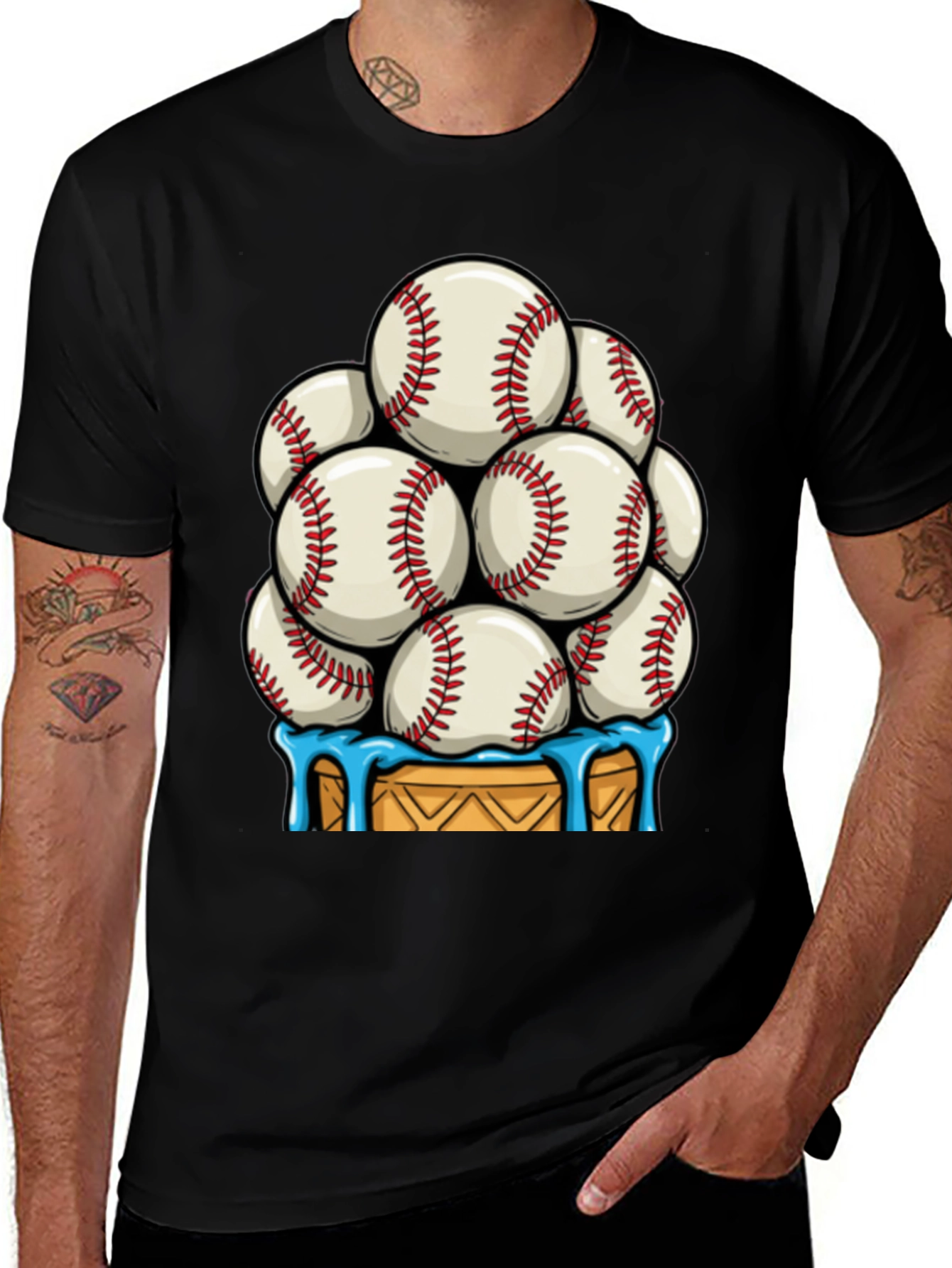 Variant 9 of Baseball Ice Cream Cone T-Shirt