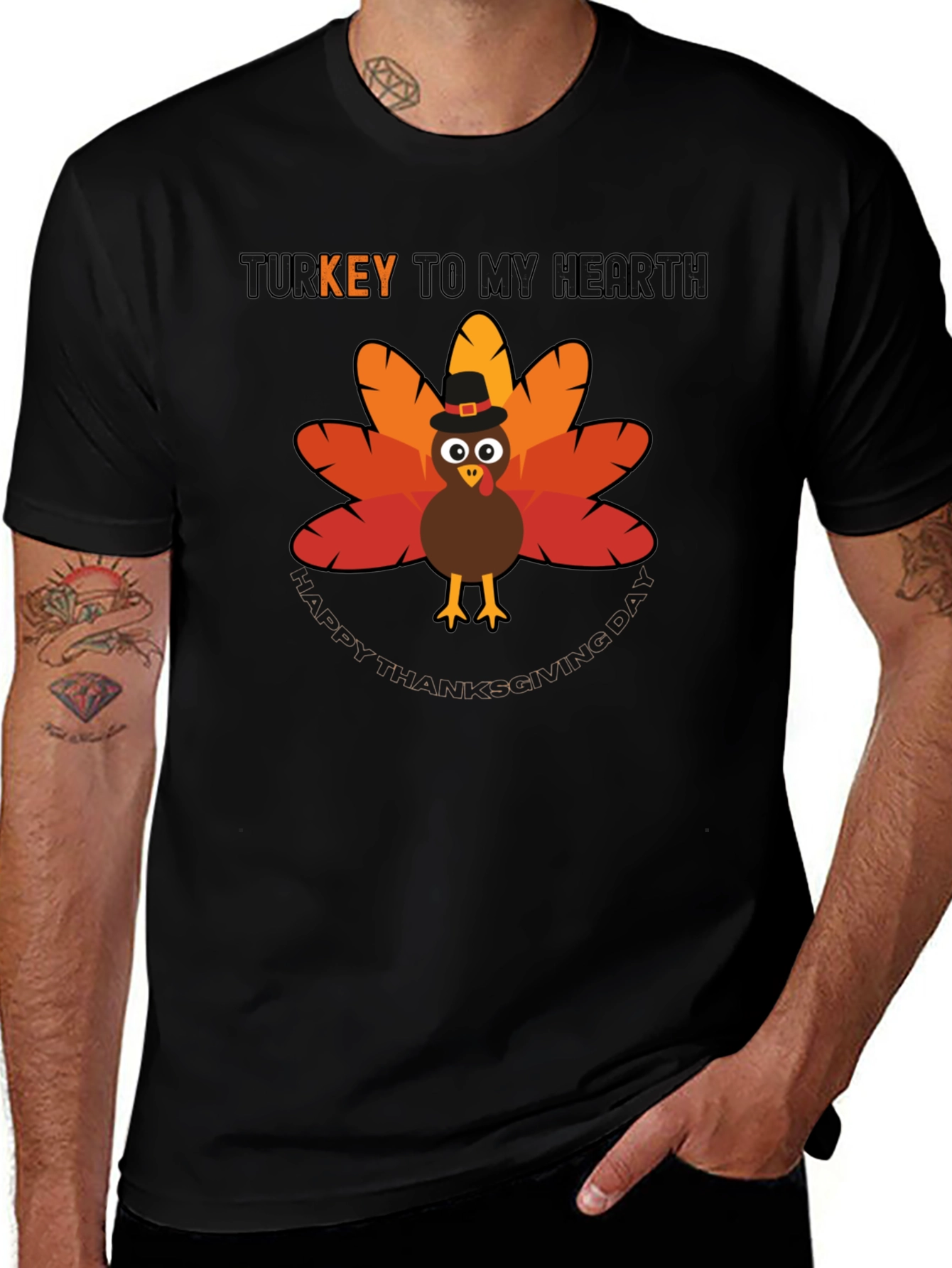 Thanksgiving Turkey T-Shirt - To My Hearth