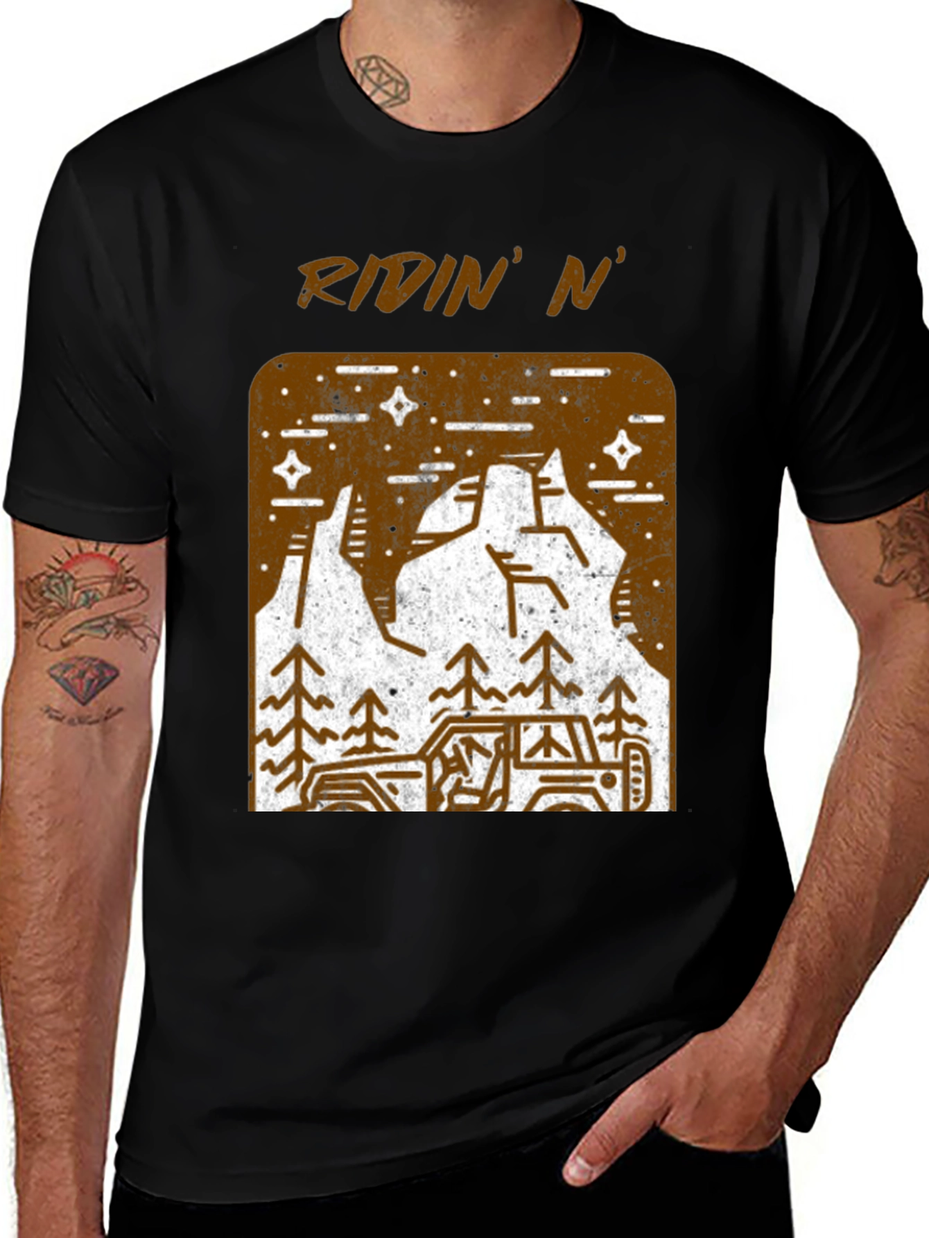 Variant 4 of Ridin' N' Off-Road Adventure Black T-Shirt