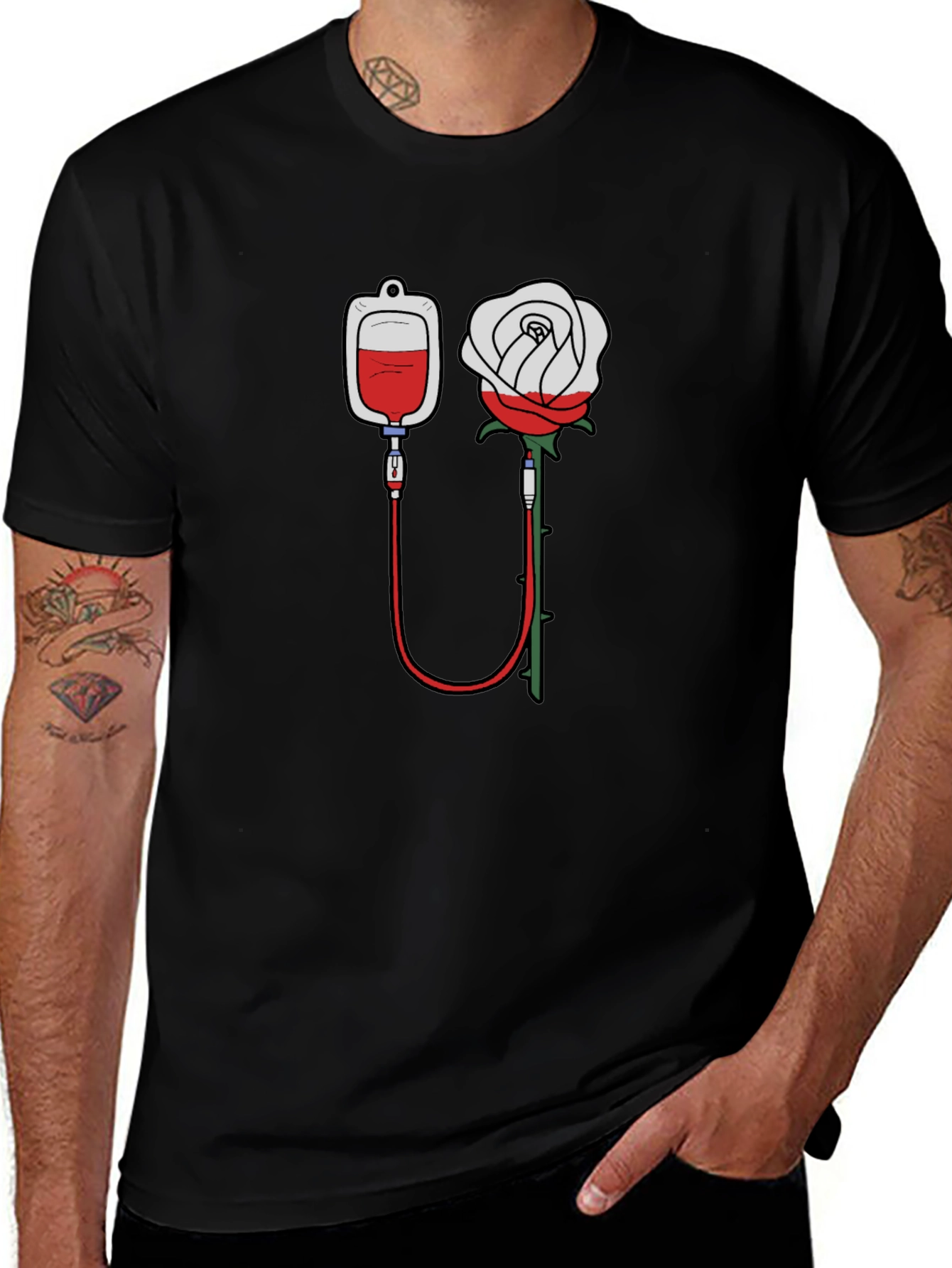 Variant 8 of Blood Bag Rose T-Shirt