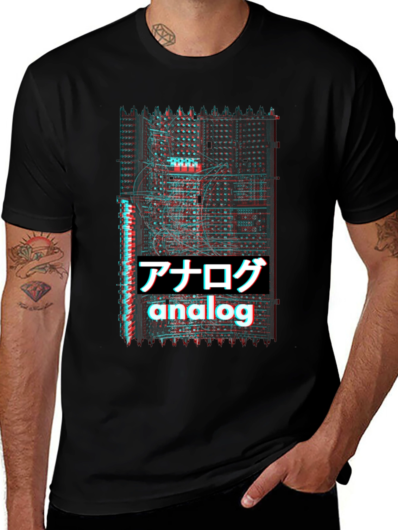 Analog Glitch T-Shirt - Synthwave Style