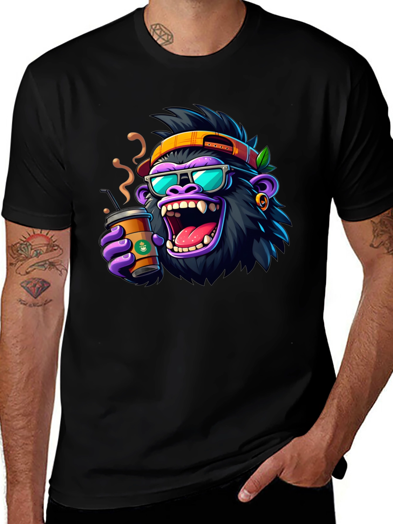 Variant 19 of Cool Gorilla Coffee T-Shirt - Stylish Graphic Tee