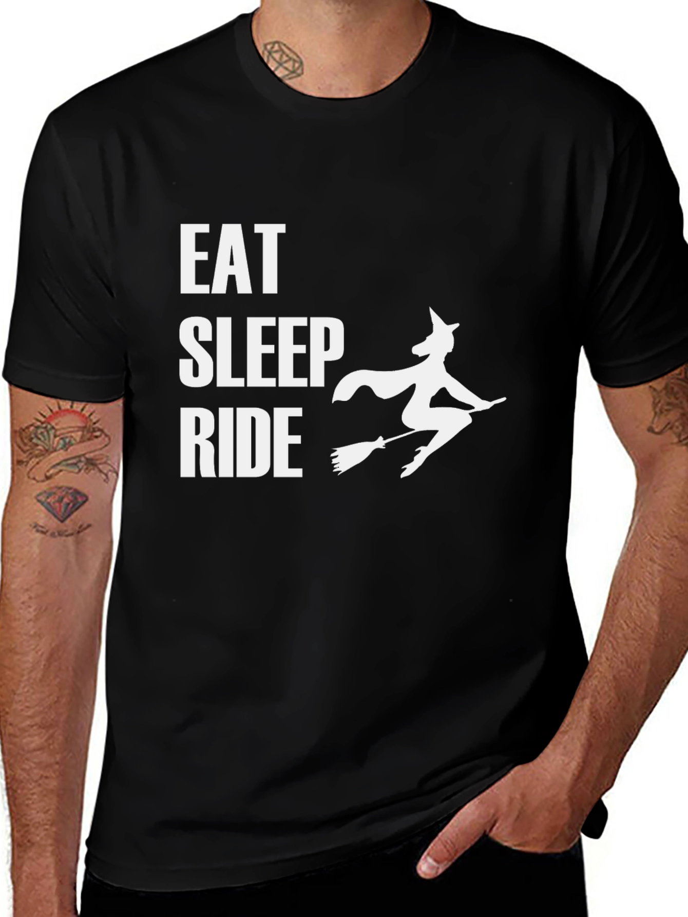 Variant 29 of Eat Sleep Ride Witch Graphic Tee