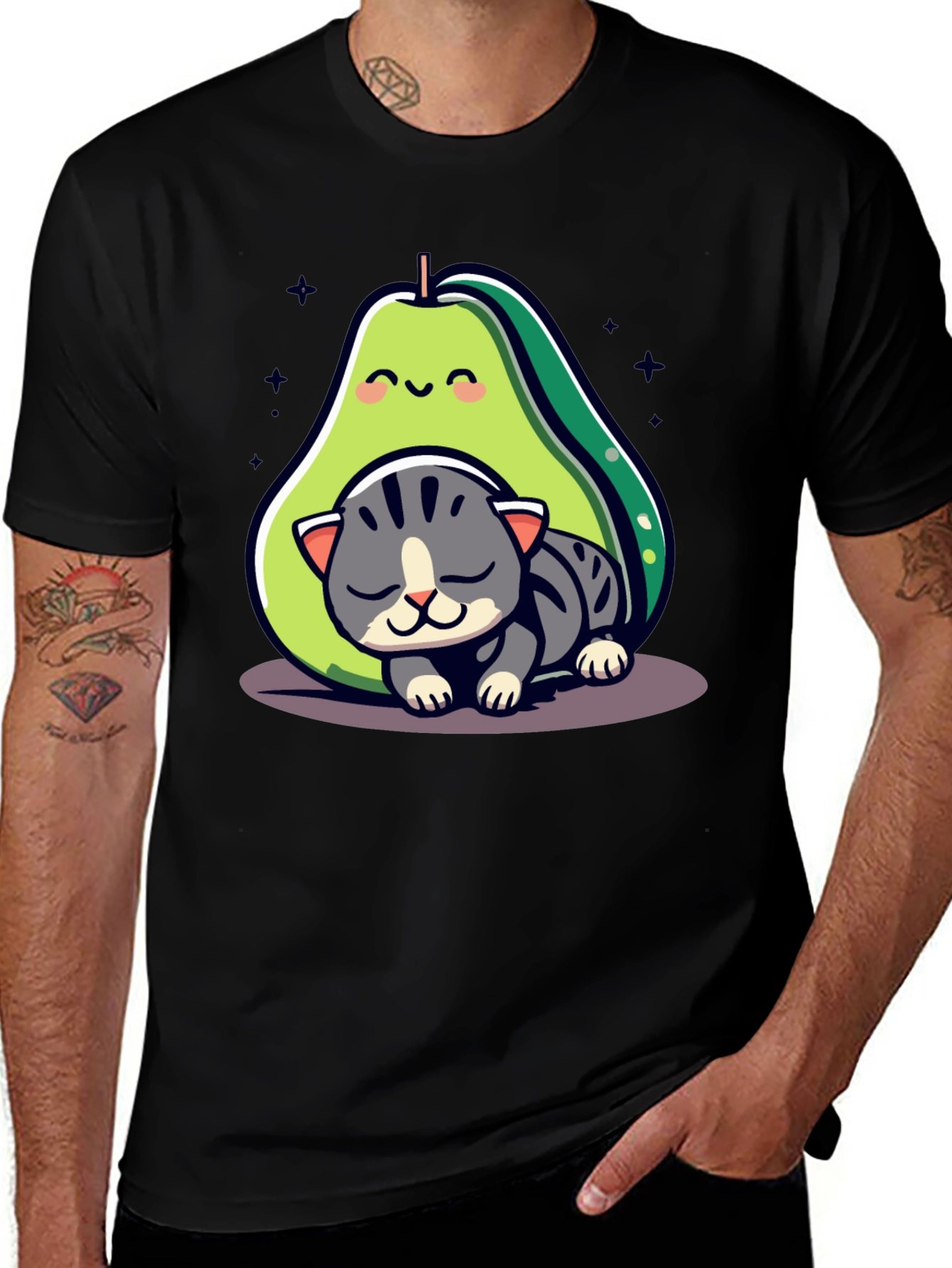 Variant 23 of Avocado Cat Nap Graphic Tee - Cute & Comfy