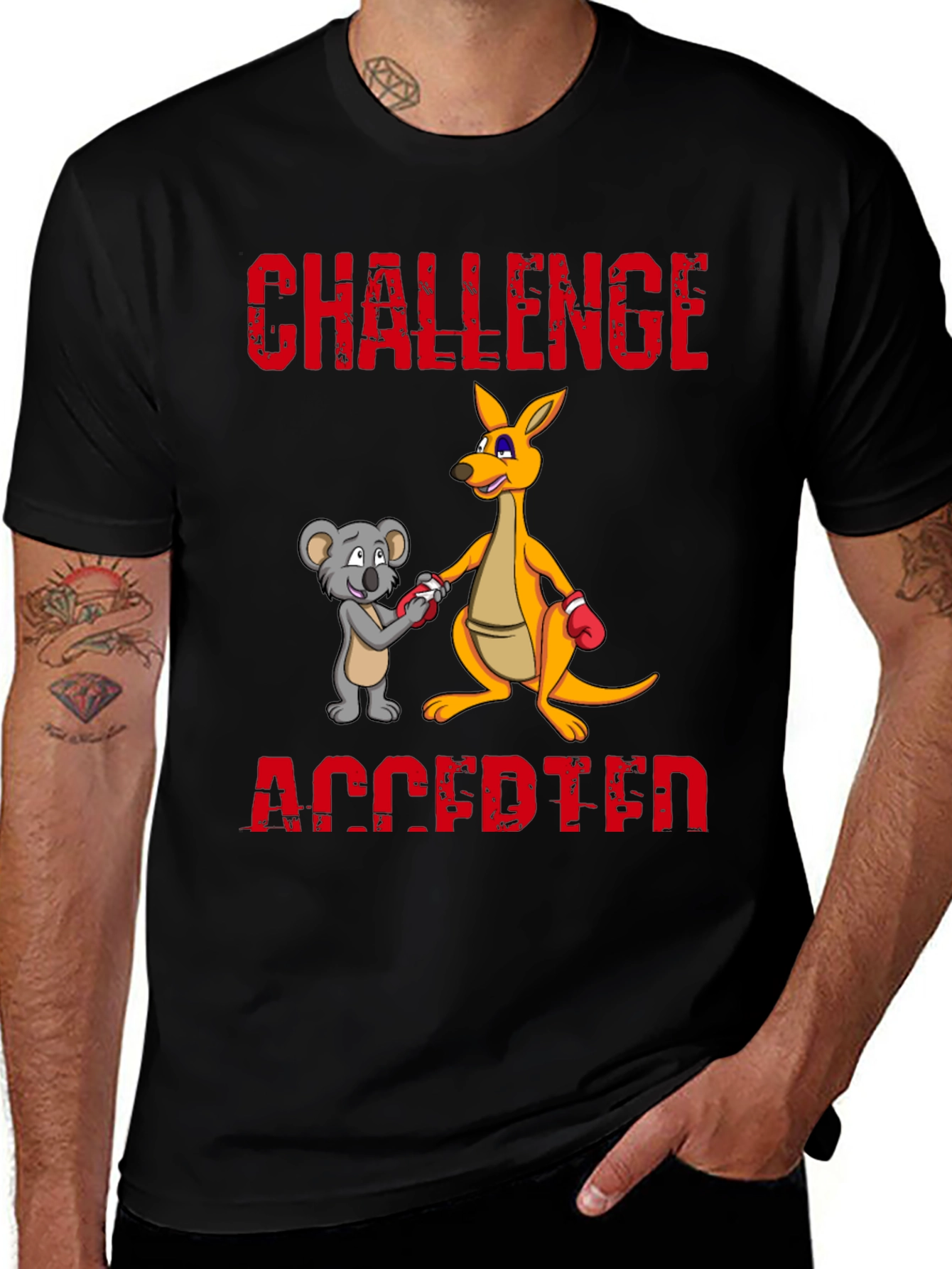 Variant 20 of Challenge Accepted T-Shirt Kangaroo vs Koala Boxing