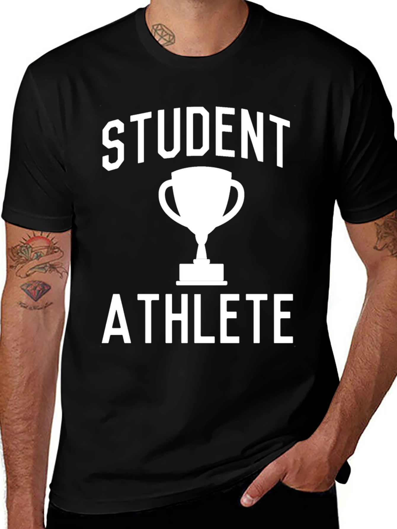 Variant 30 of Student Athlete T-Shirt - Black Graphic Tee