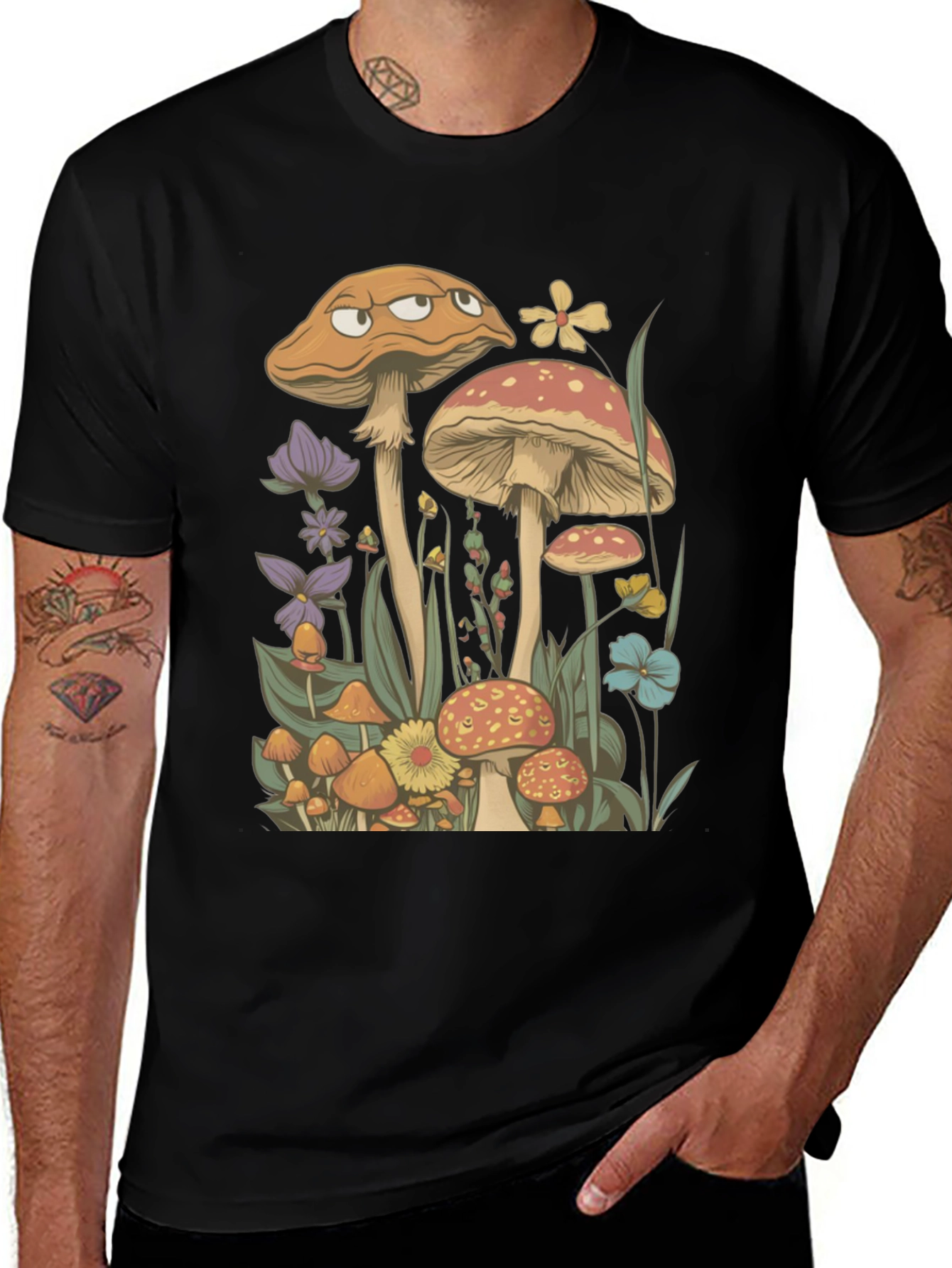 Variant 25 of Funky Mushroom Graphic Tee - Unisex Cotton T-Shirt