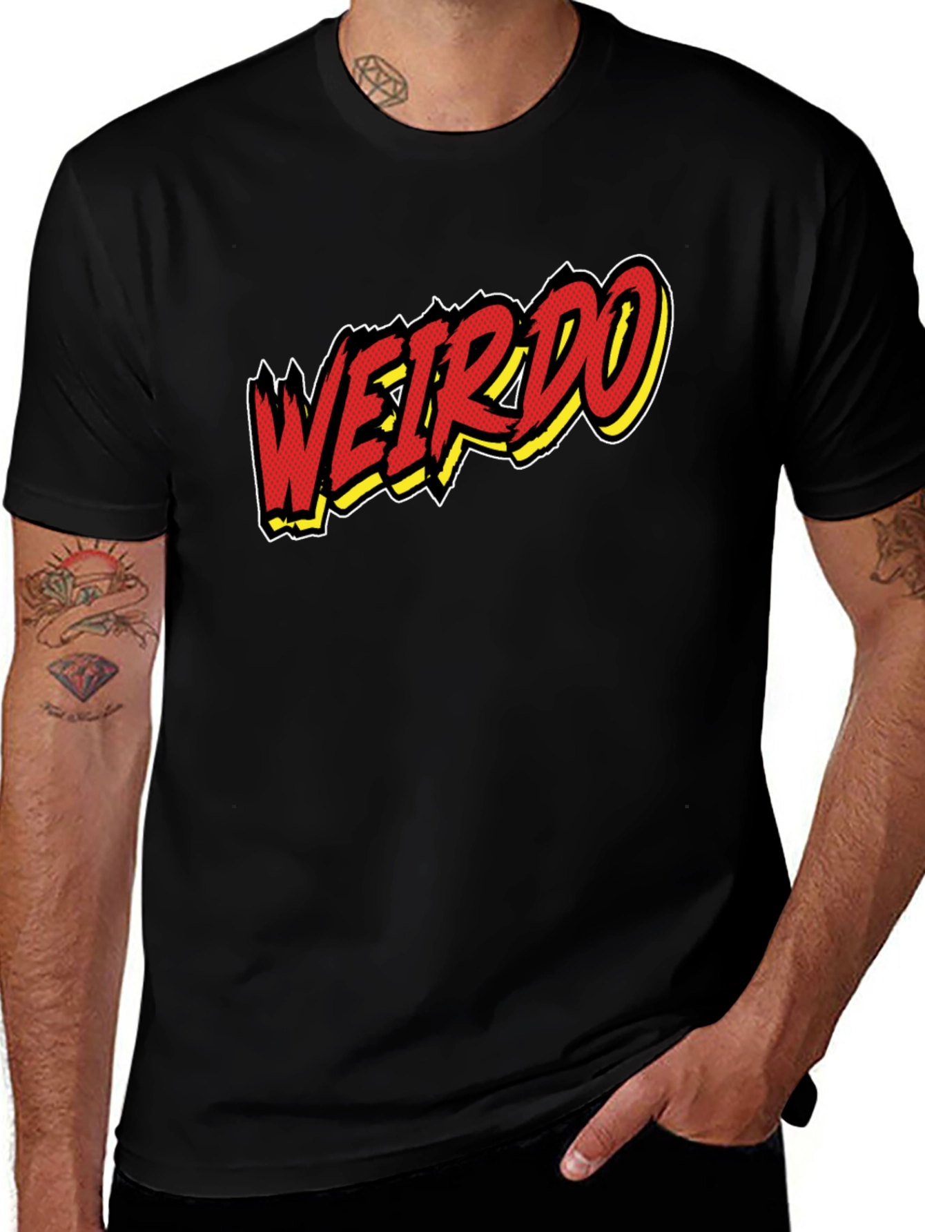 Variant 23 of Weirdo Graphic Print Black T-Shirt