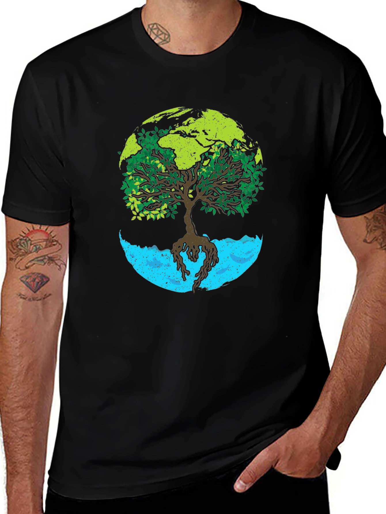 Variant 13 of Earth Tree Graphic Tee - Nature Lover's T-Shirt