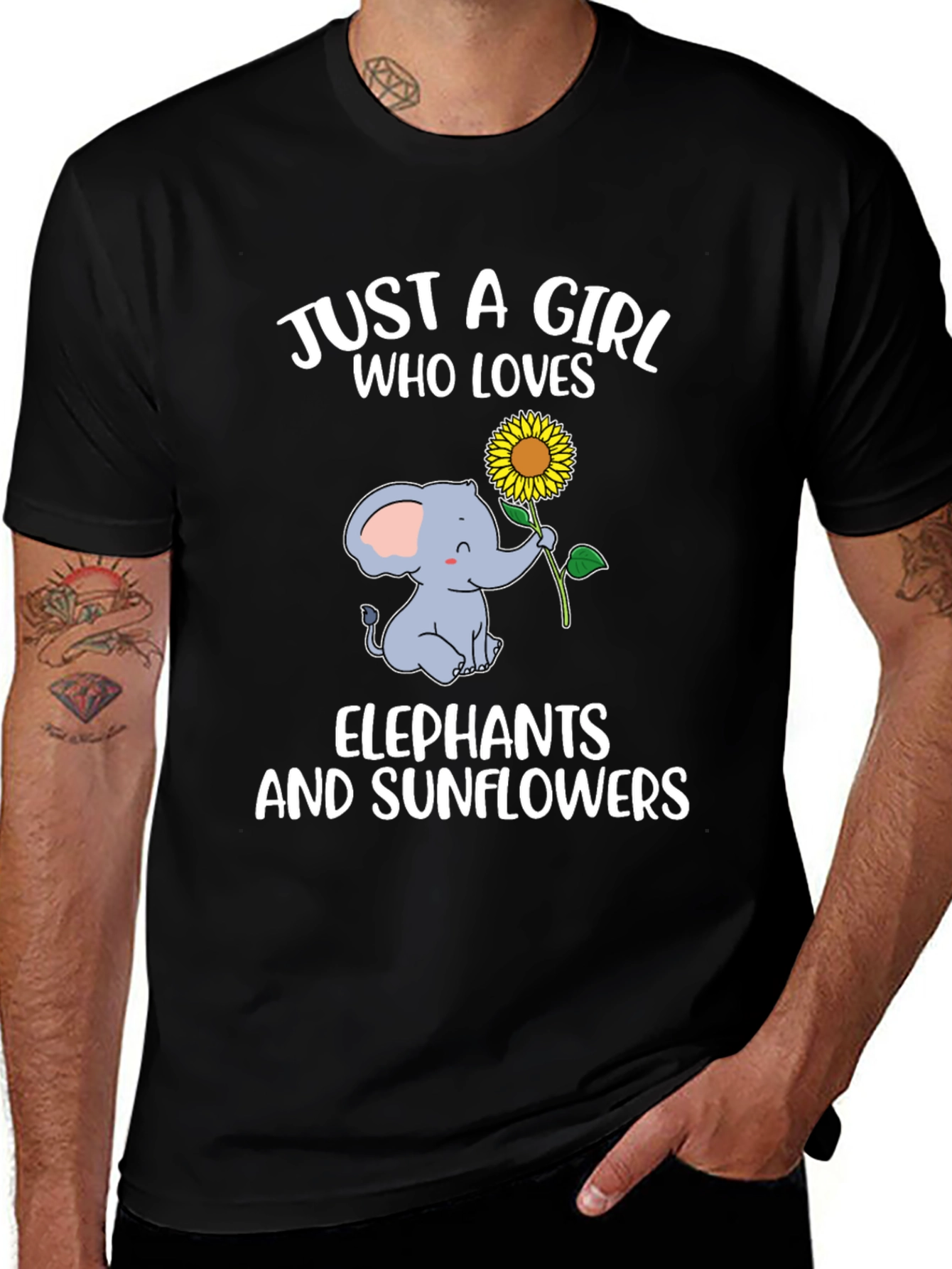 Variant 4 of Girl Loves Elephants & Sunflowers T-Shirt
