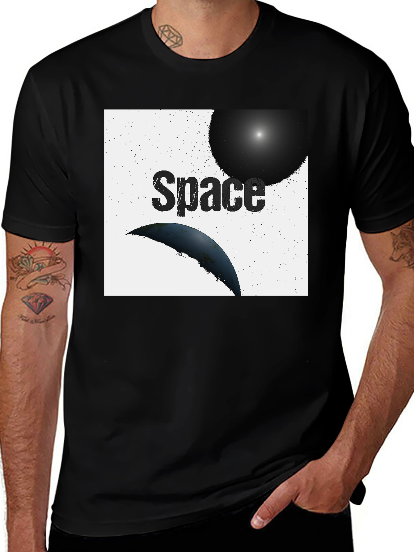 Variant 26 of Space Graphic Black T-Shirt