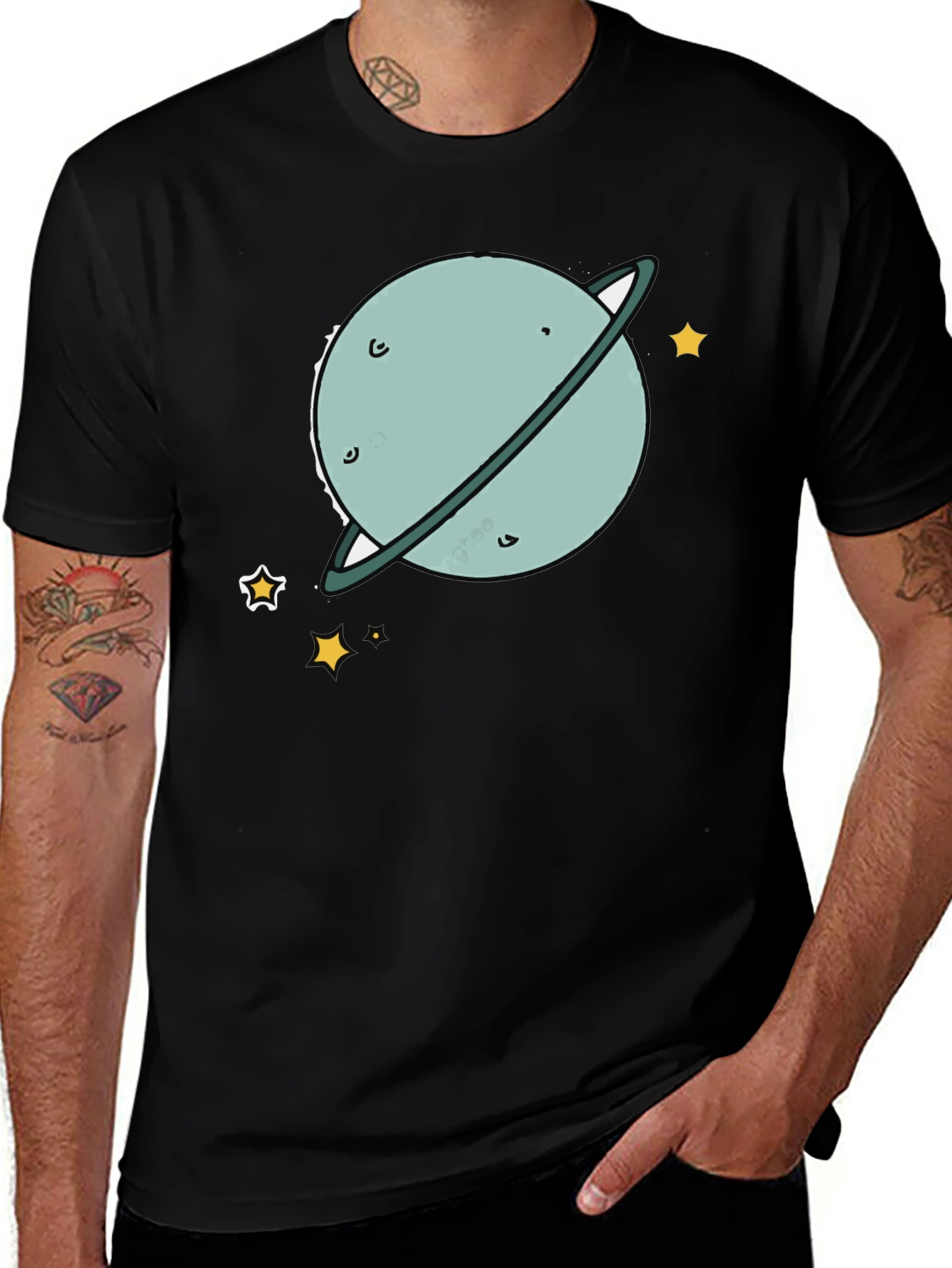 Variant 5 of Planet Graphic Black T-Shirt