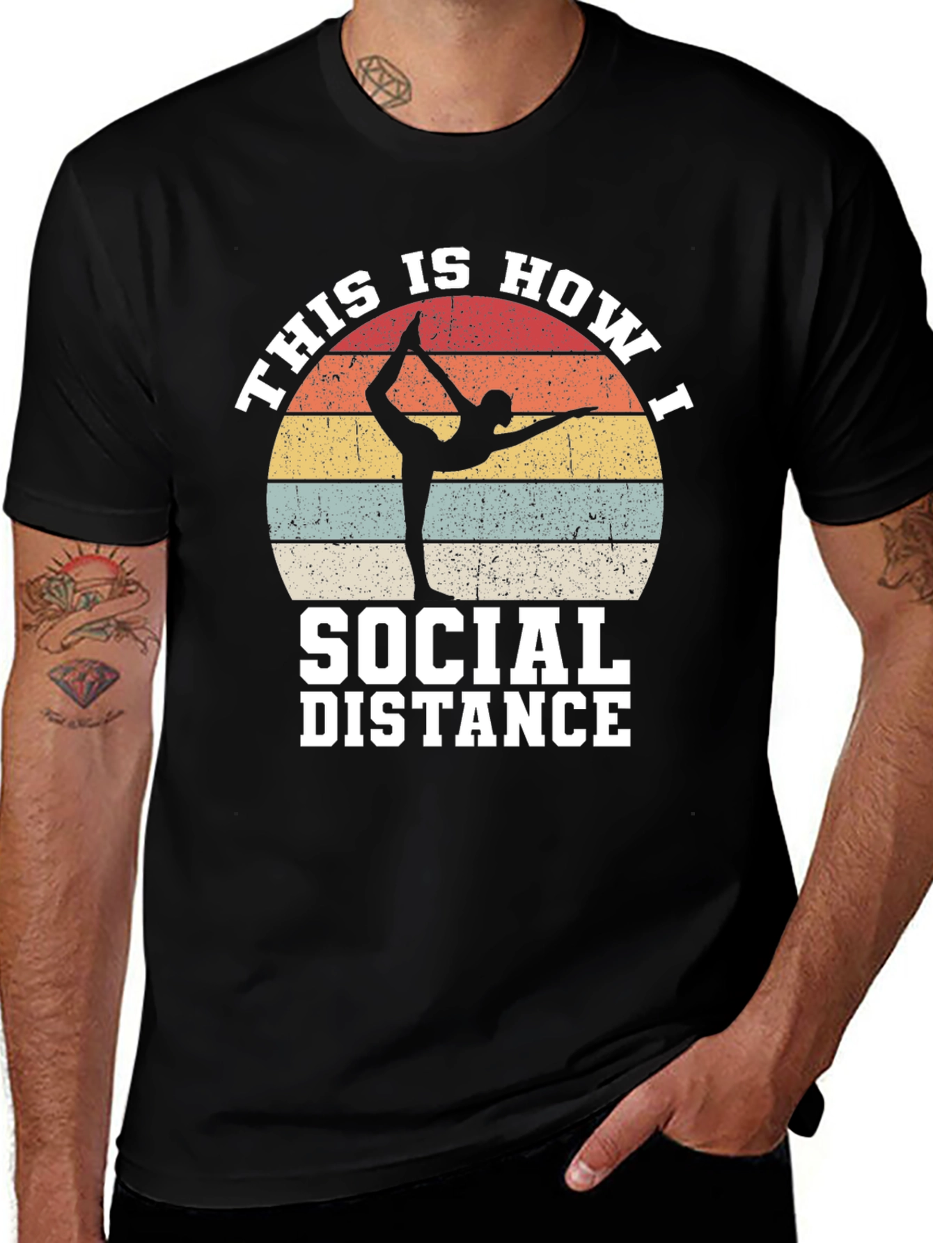 Variant 11 of Social Distance Yoga Graphic Tee