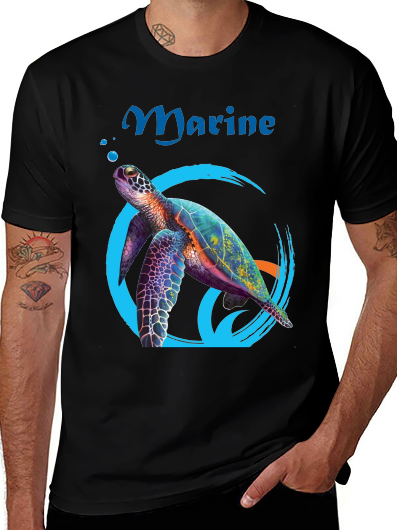Variant 12 of Marine Turtle Graphic T-Shirt - Stylish Comfort