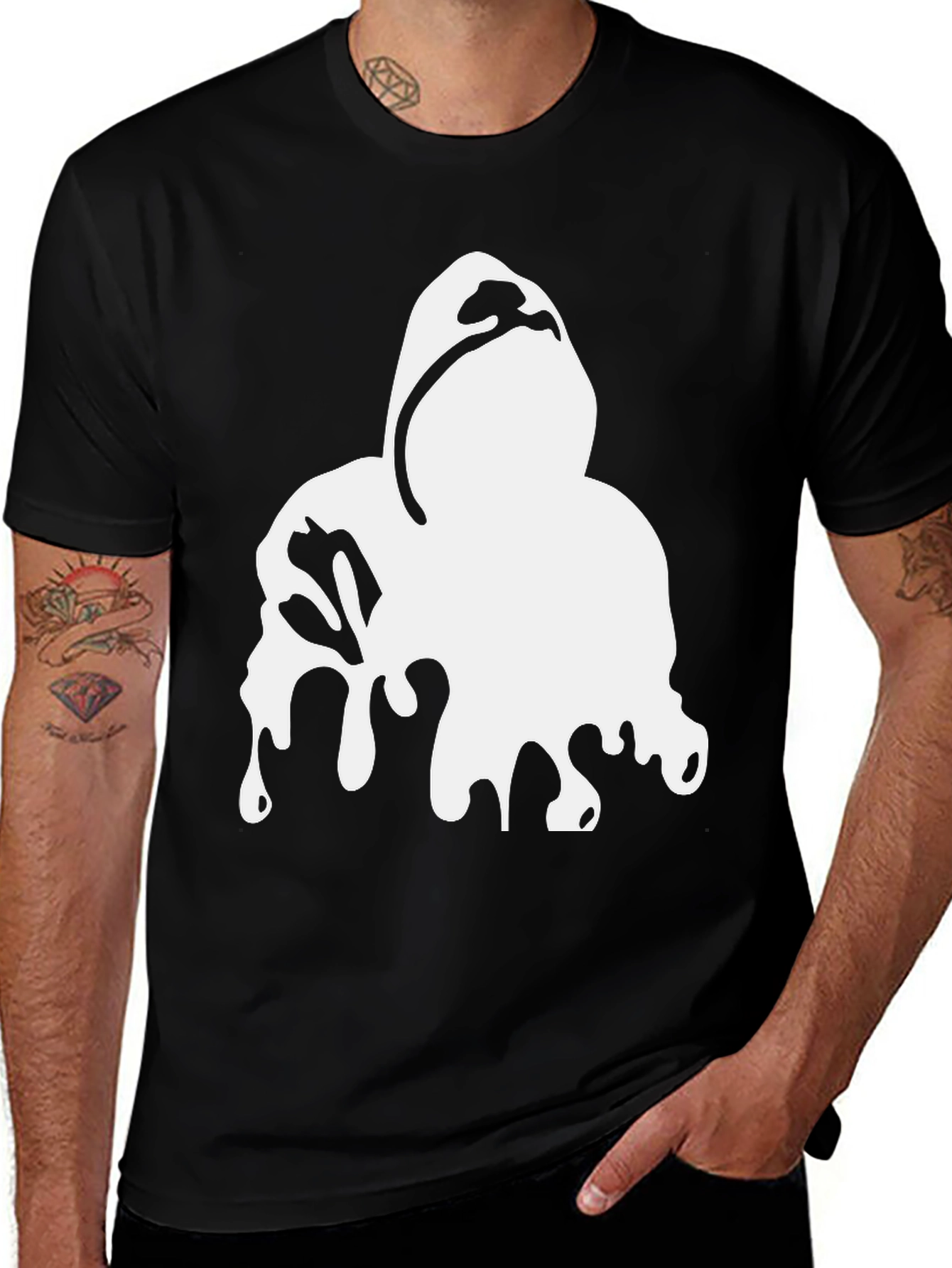 Variant 16 of Hooded Dripping Figure Black T-Shirt