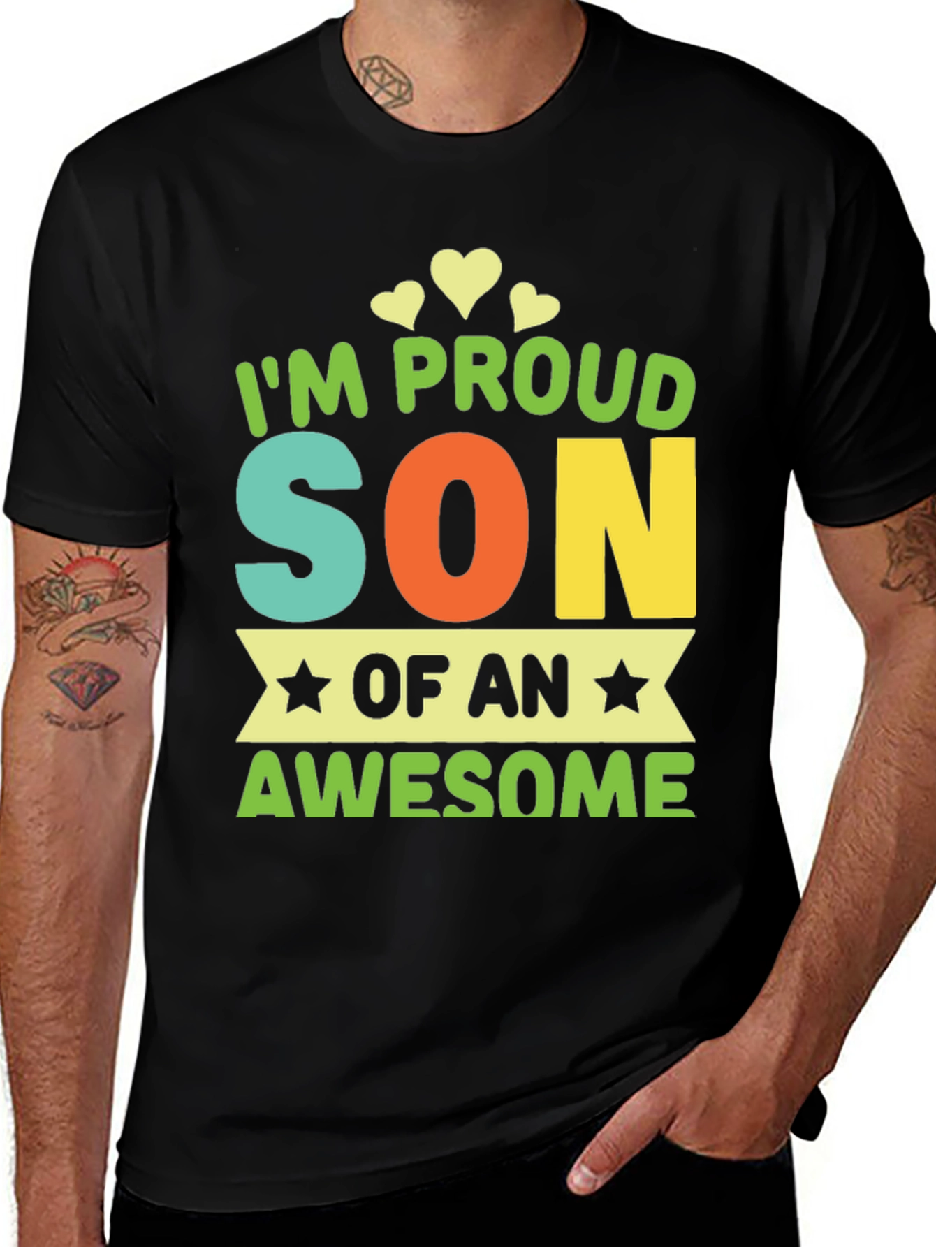 Black Proud Son T-Shirt - Awesome Parent Gift main image