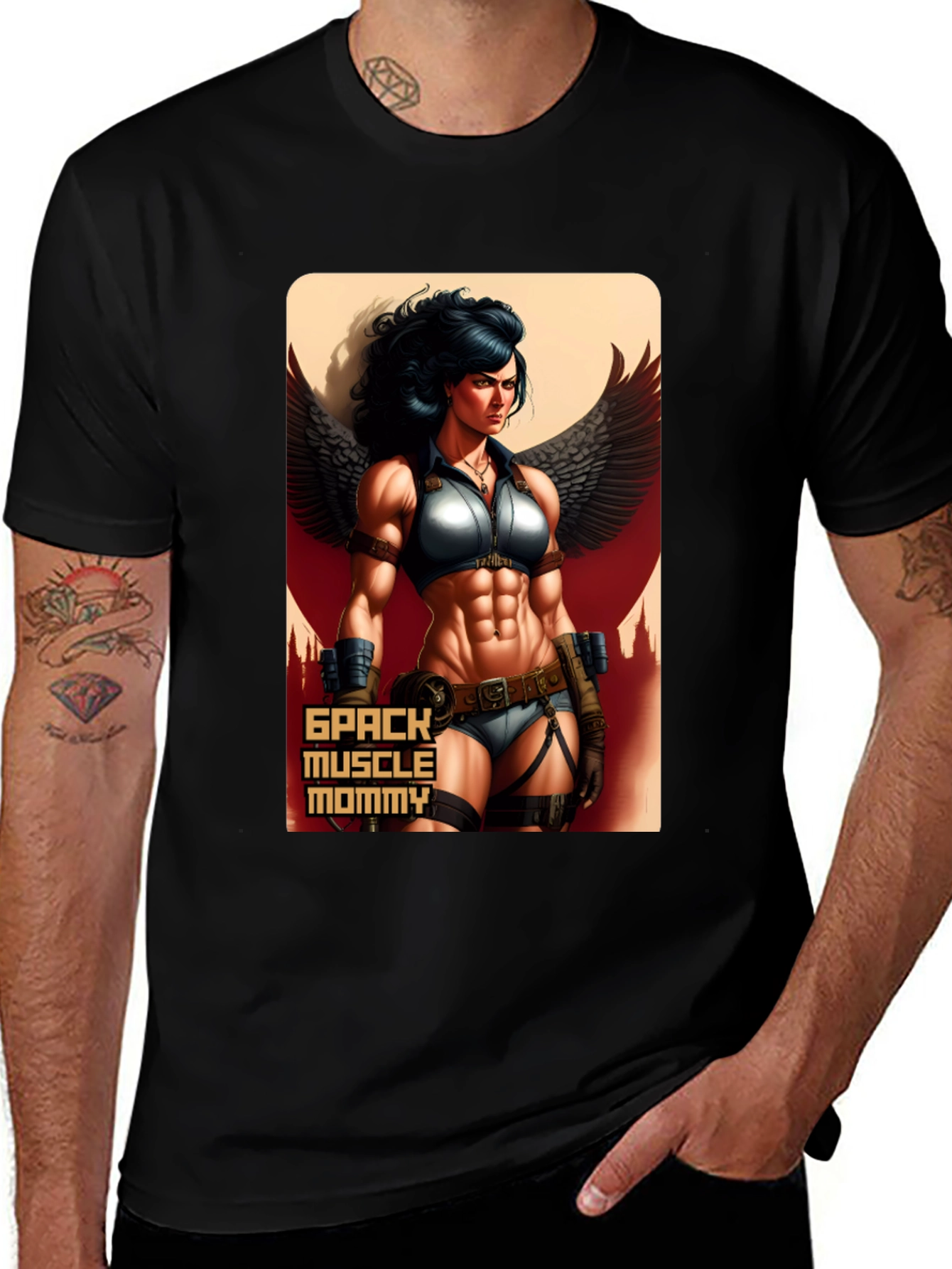 Variant 3 of Muscle Mommy Graphic Tee - Black