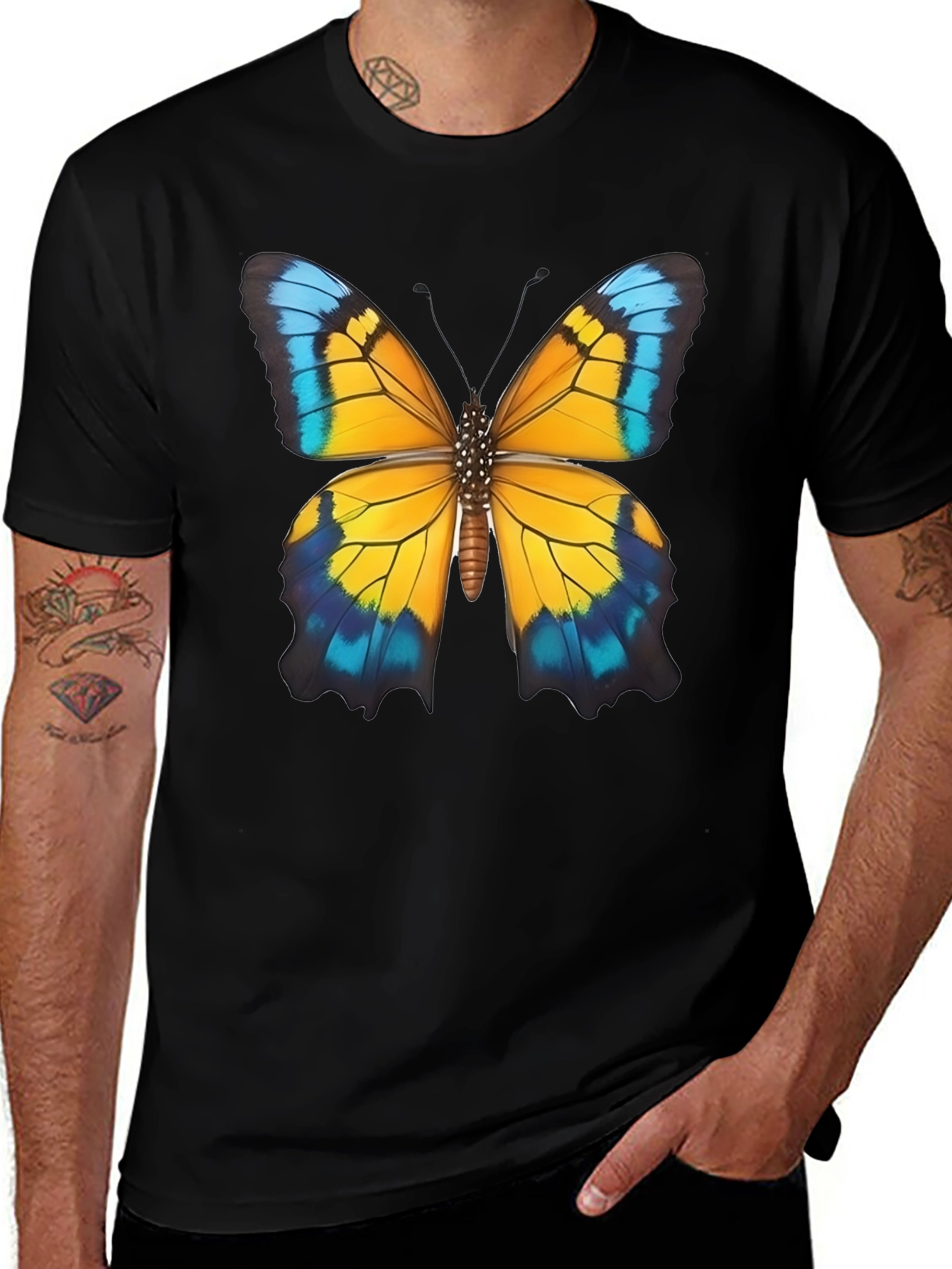 Variant 14 of Butterfly Graphic Print Crew Neck T-Shirt