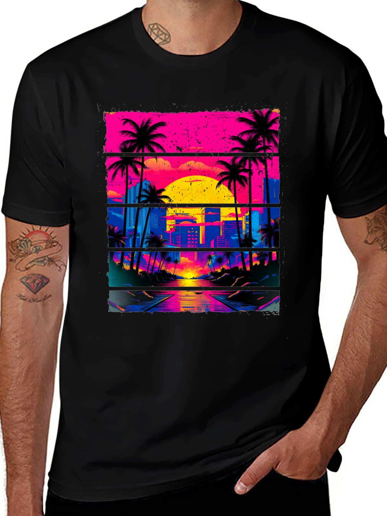 Variant 21 of Retro Sunset Palm Tree T-Shirt