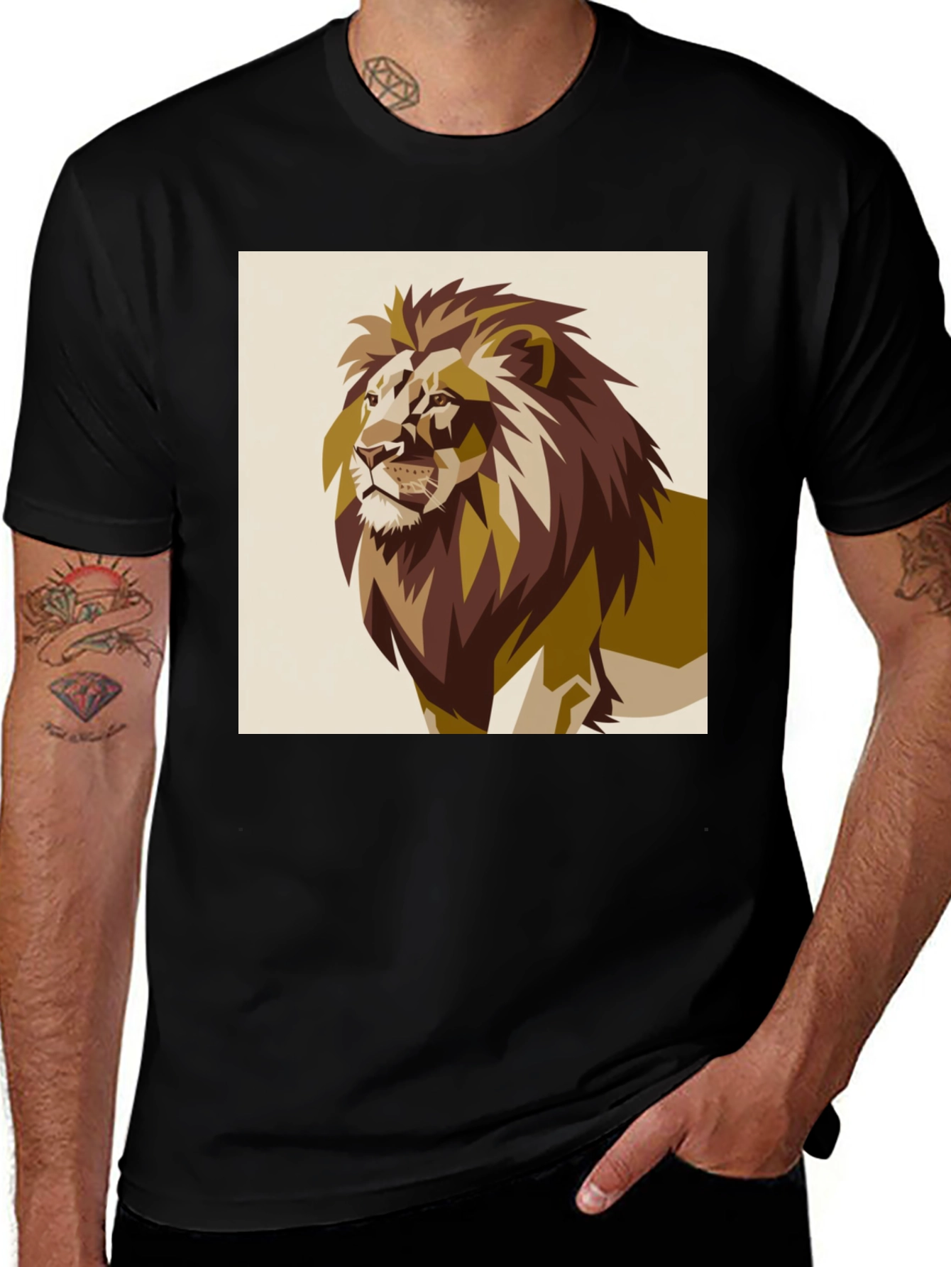 Variant 26 of Lion Graphic Tee - Bold Animal Print