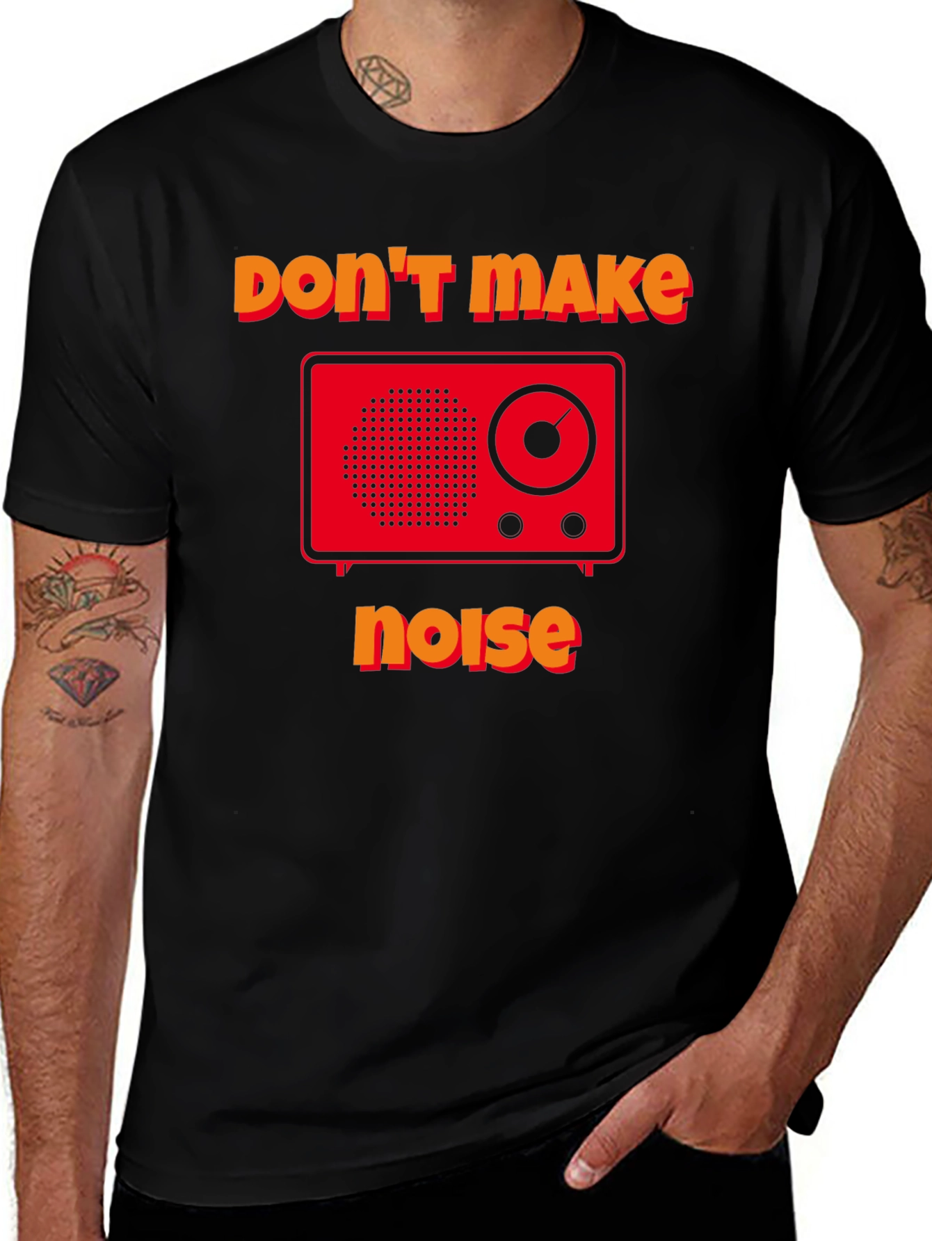 Variant 11 of Don't Make Noise Graphic Tee - Retro Radio Design