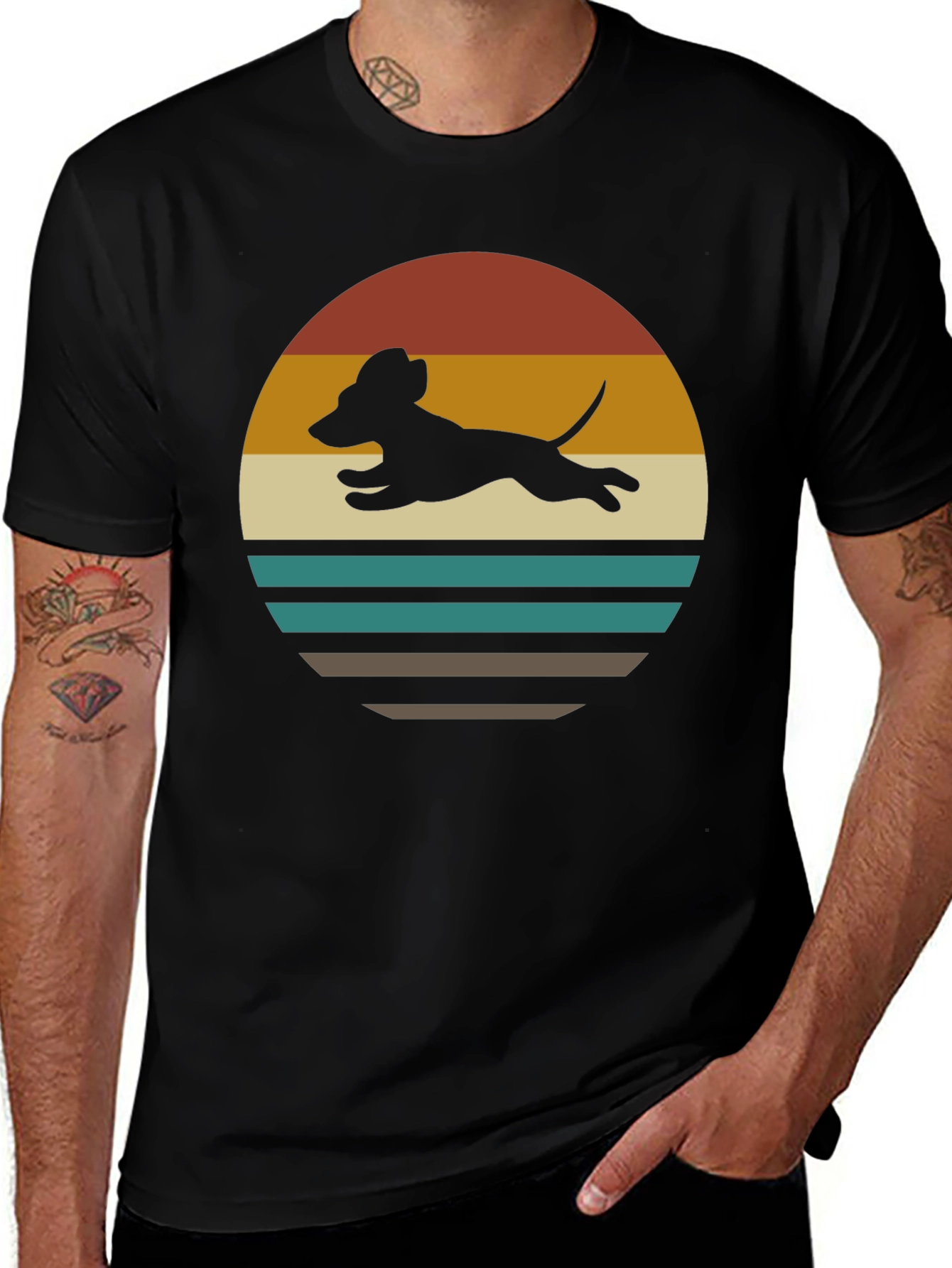 Variant 13 of Retro Dachshund Sunset T-Shirt