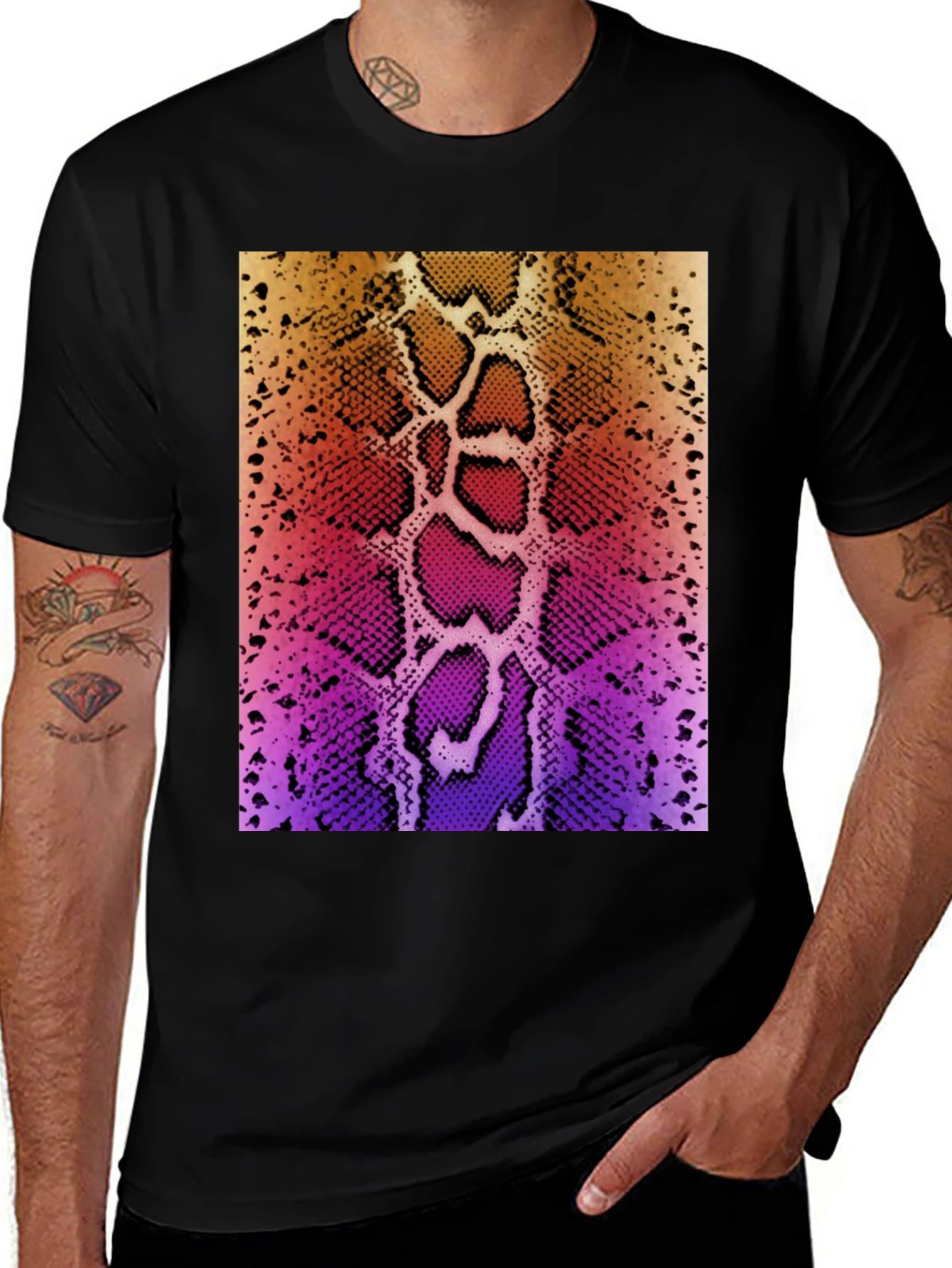 Variant 28 of Rainbow Snakeskin Print T-Shirt