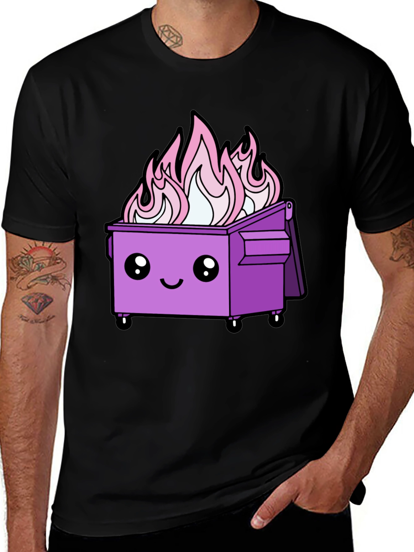 Variant 6 of Kawaii Dumpster Fire T-Shirt - Funny Novelty Tee