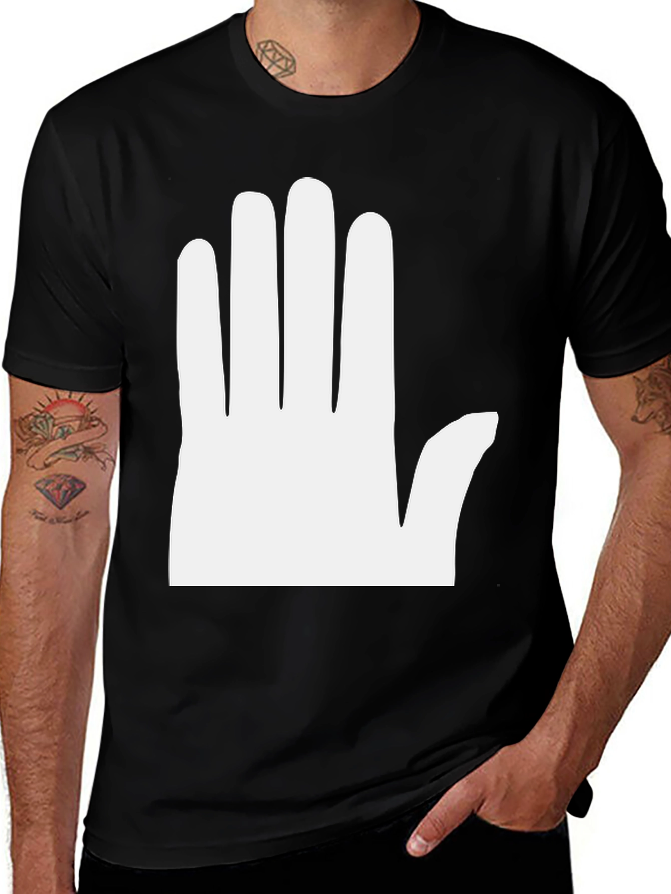 Black Hand Graphic Tee - Bold Statement T-Shirt main image