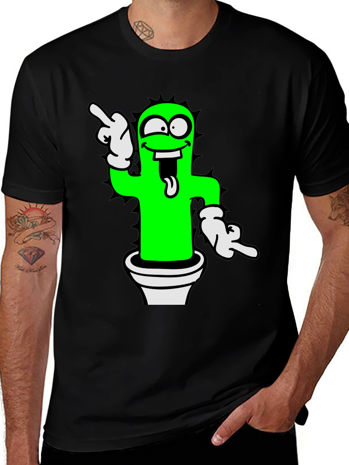 Variant 4 of Funny Cactus T-Shirt - Pointing Fingers Humor Tee
