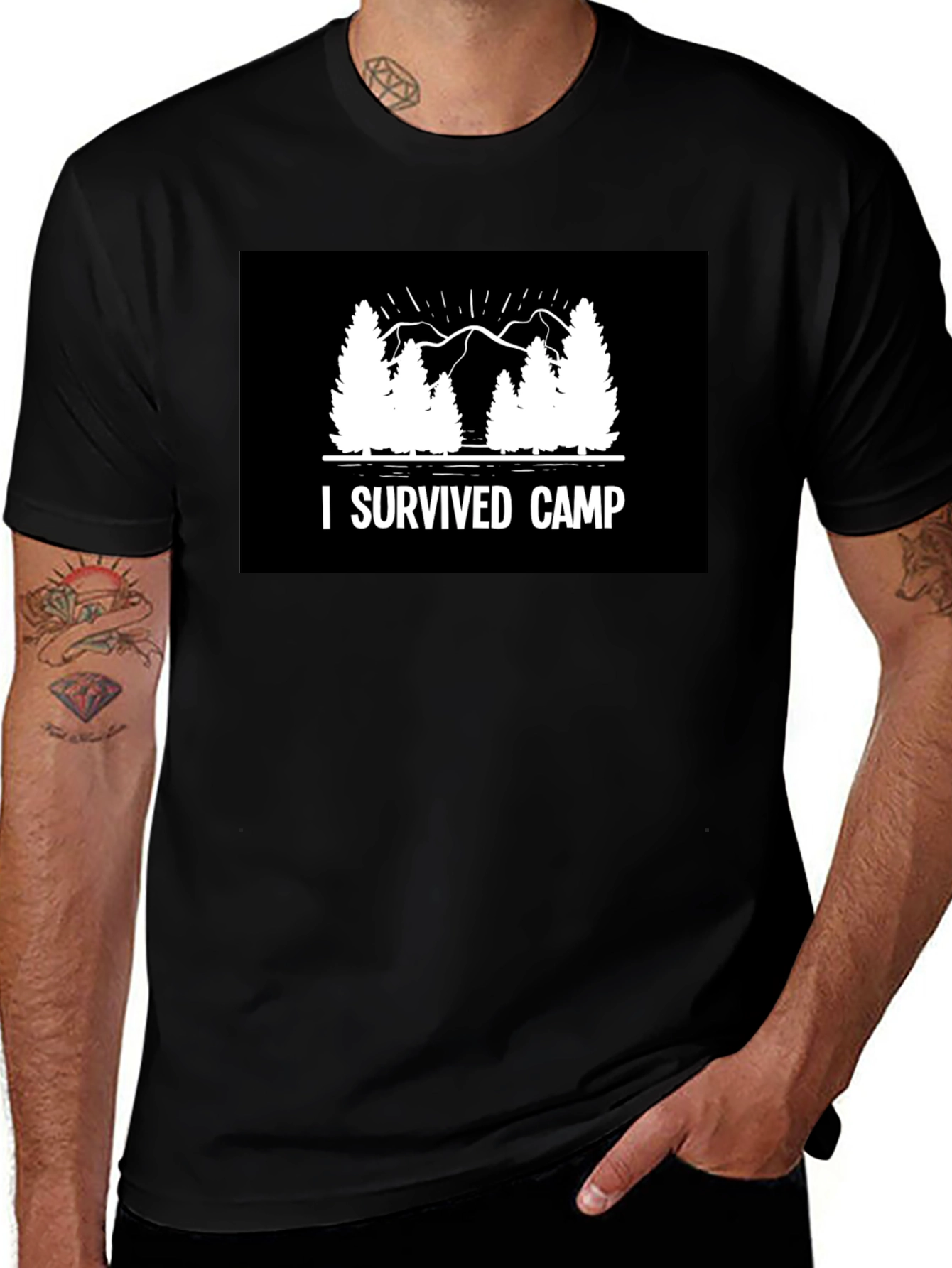 Variant 3 of I Survived Camp Graphic Tee - Black