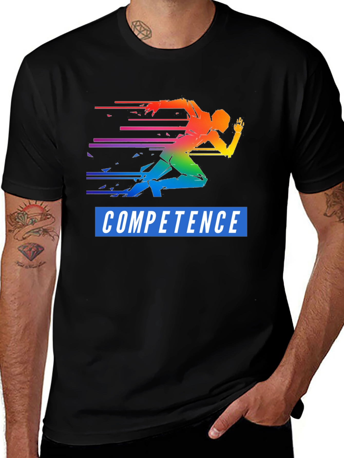 Variant 22 of Competence Rainbow Runner Graphic Tee