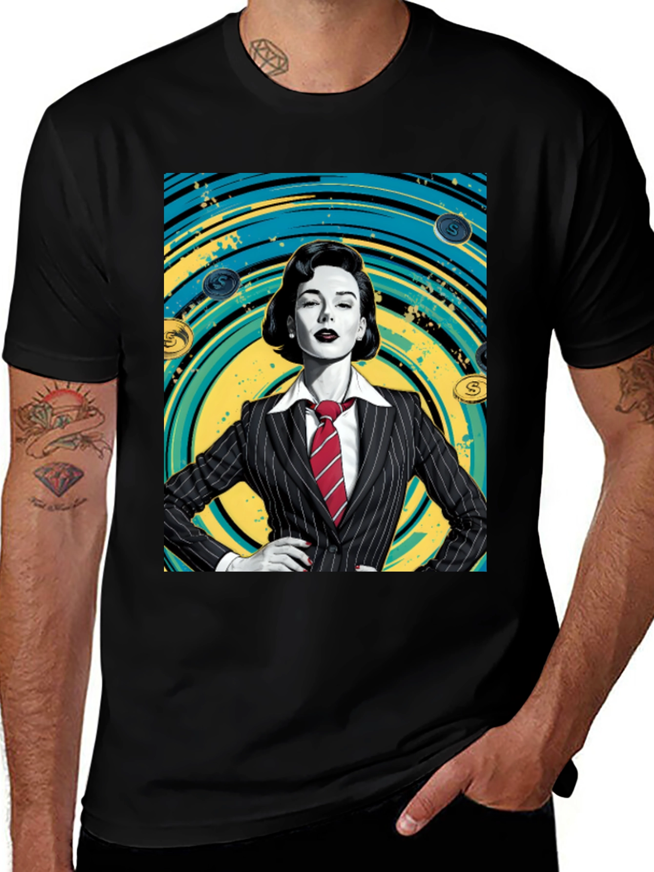 Variant 8 of Confident Woman in Suit Graphic T-Shirt
