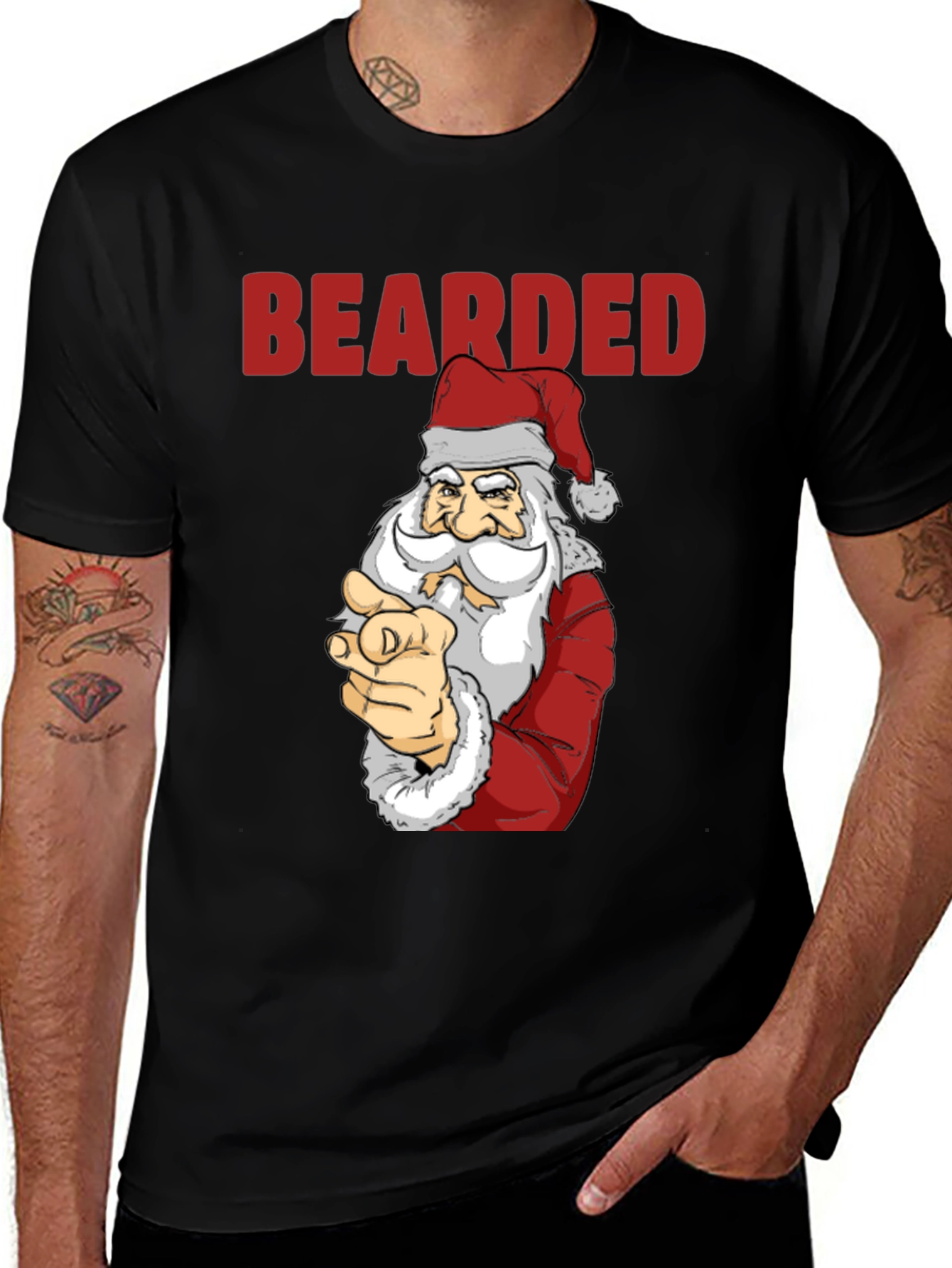 Bearded Santa Graphic Tee - Holiday Cheer