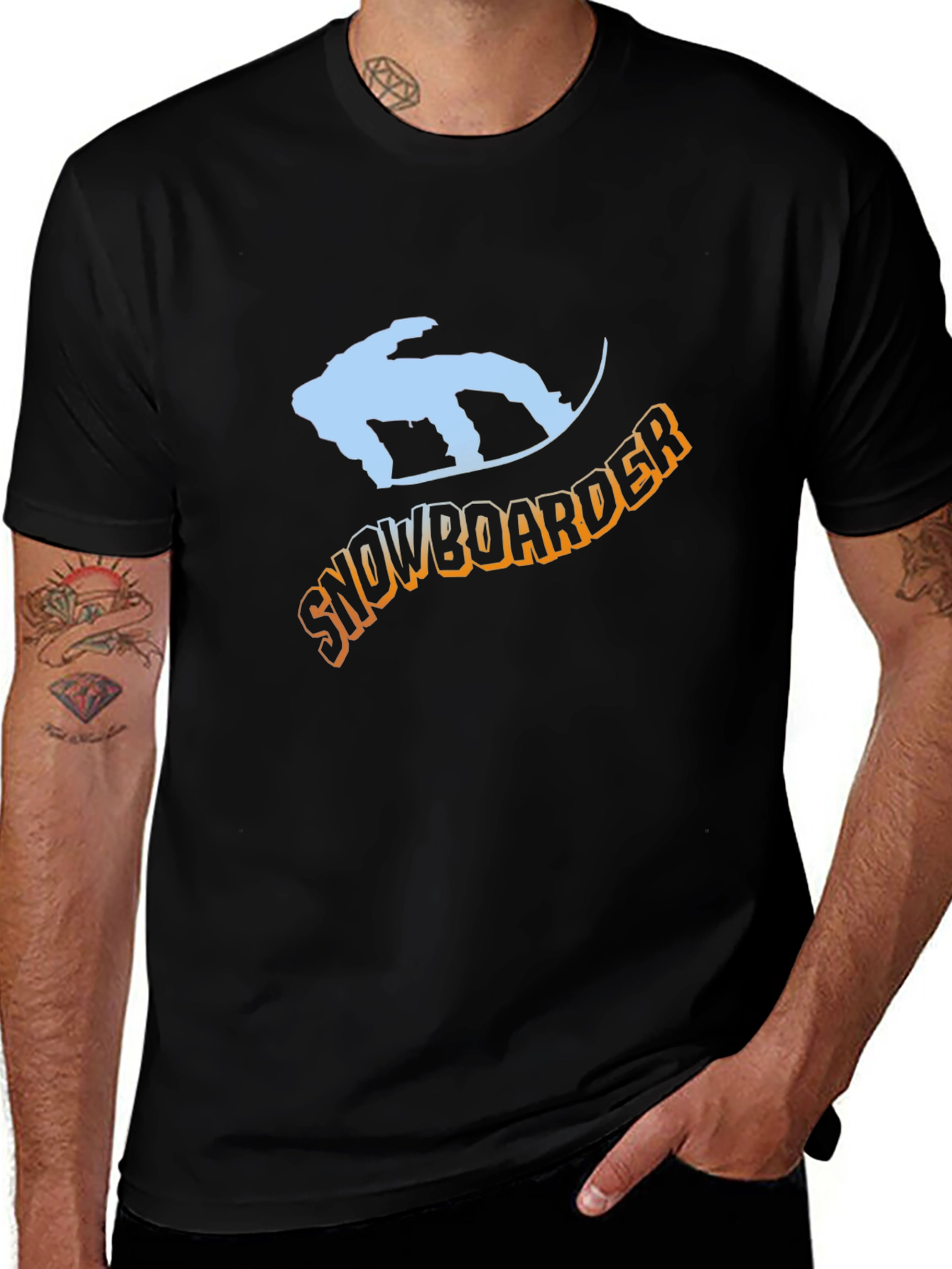 Variant 20 of Snowboarder Graphic Tee - Black T-Shirt