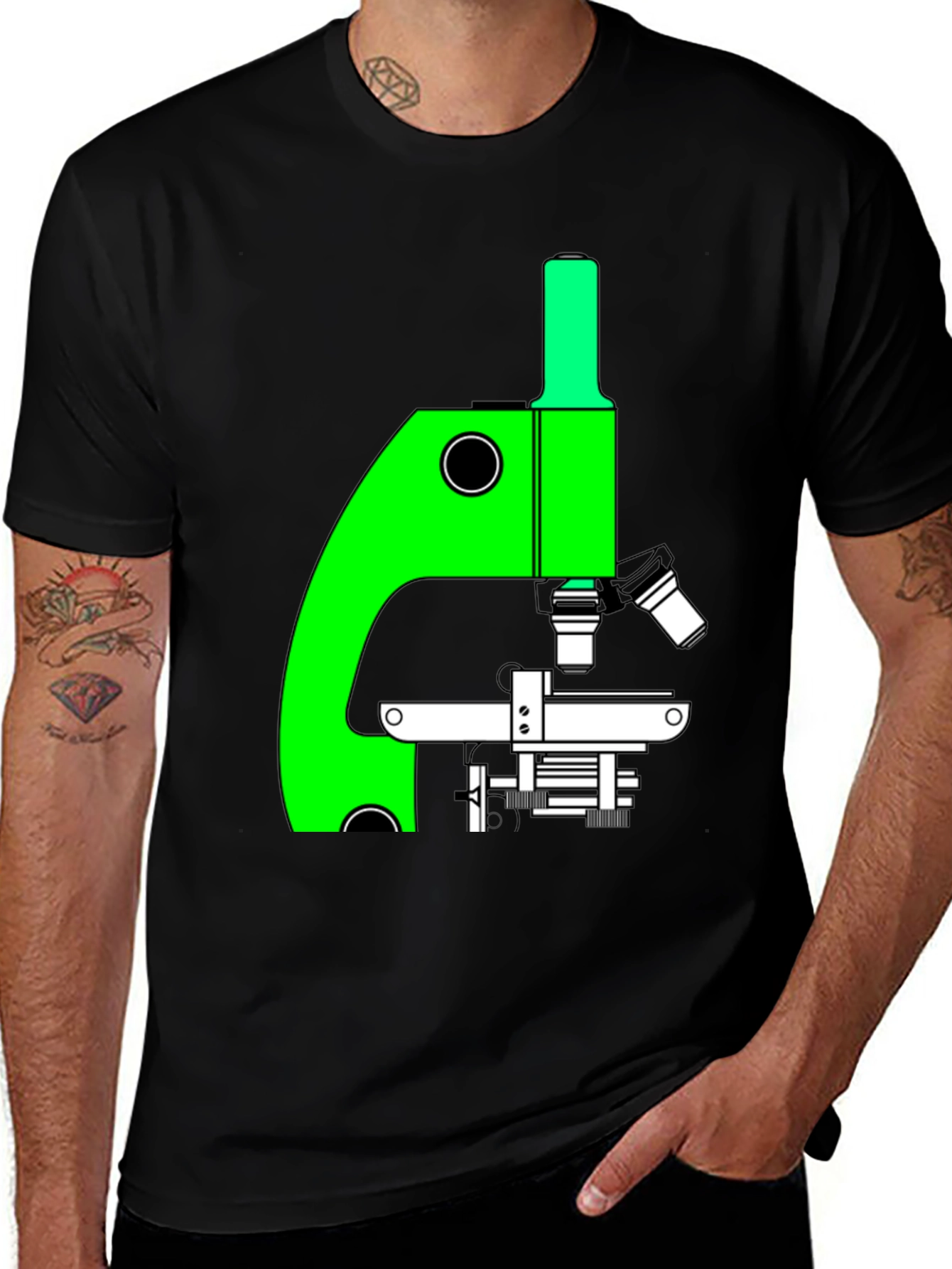 Black Science Tee: Microscope Graphic T-Shirt main image