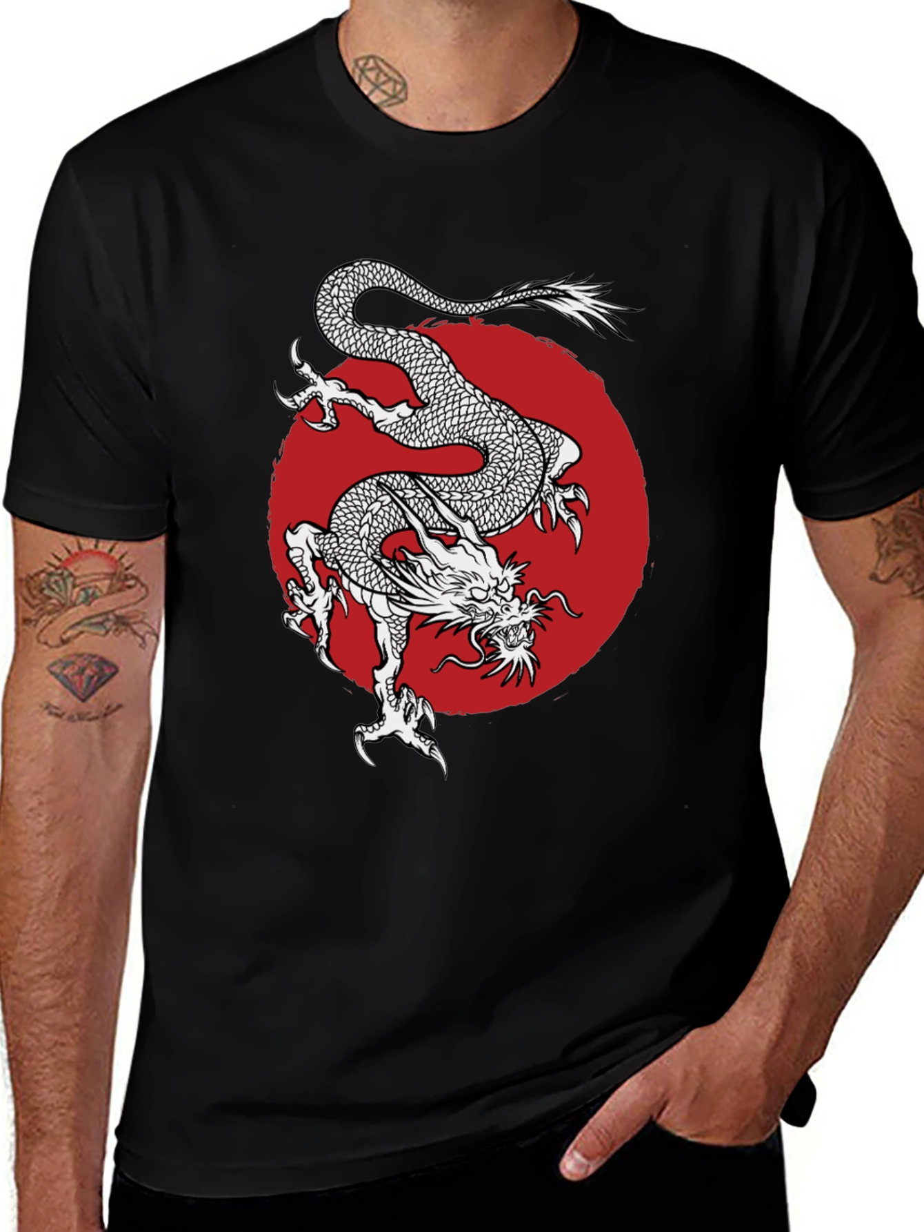 Variant 14 of Dragon Graphic Tee - Black T-Shirt