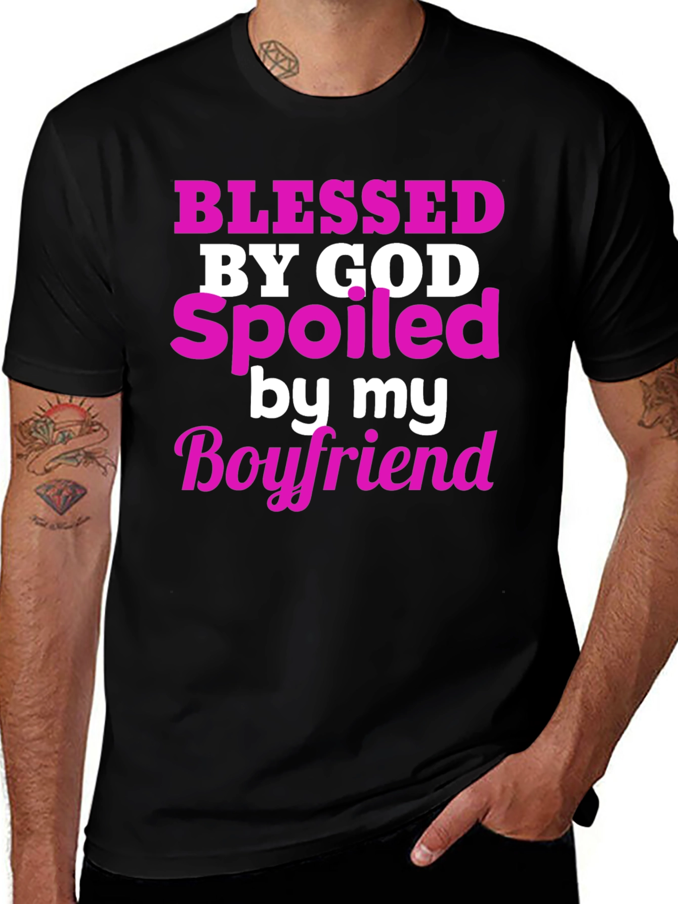 Variant 16 of Blessed by God Spoiled by Boyfriend T-Shirt
