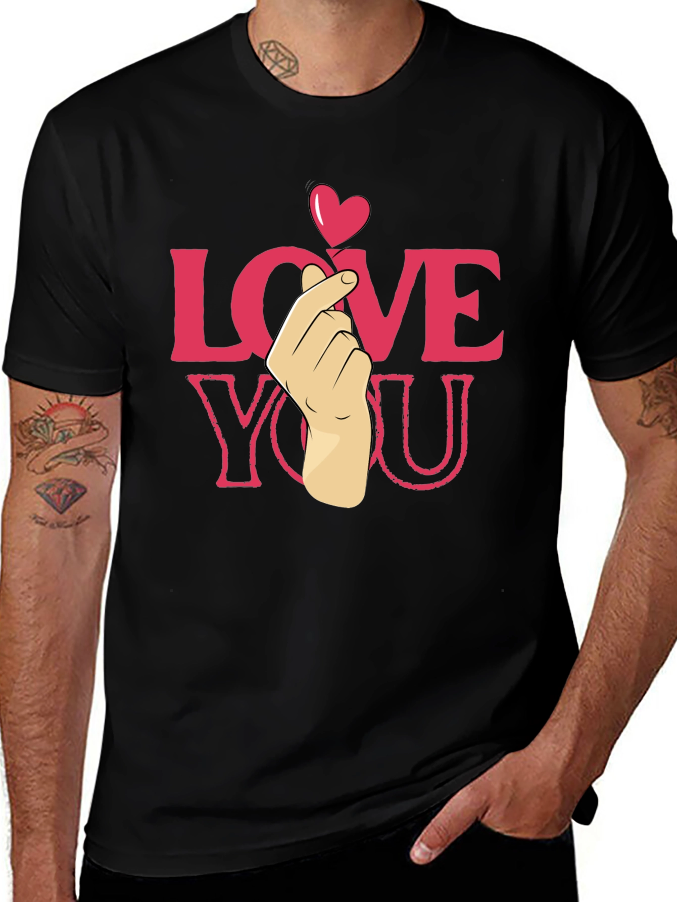 Variant 2 of Love You Heart Finger T-Shirt - Cute & Trendy