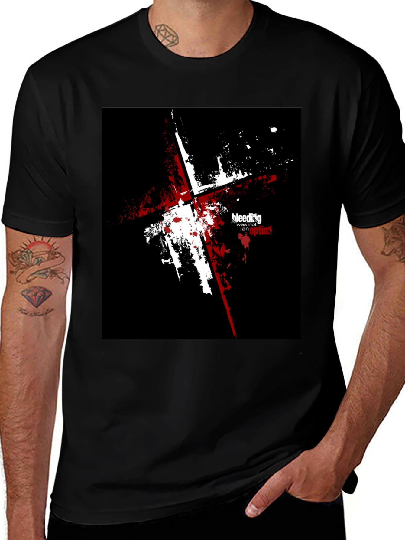 Variant 23 of Abstract Graphic Print Black T-Shirt
