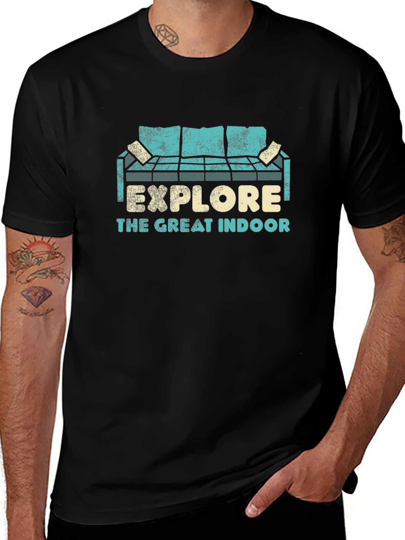 Variant 8 of Explore The Great Indoor Couch Potato Graphic Tee