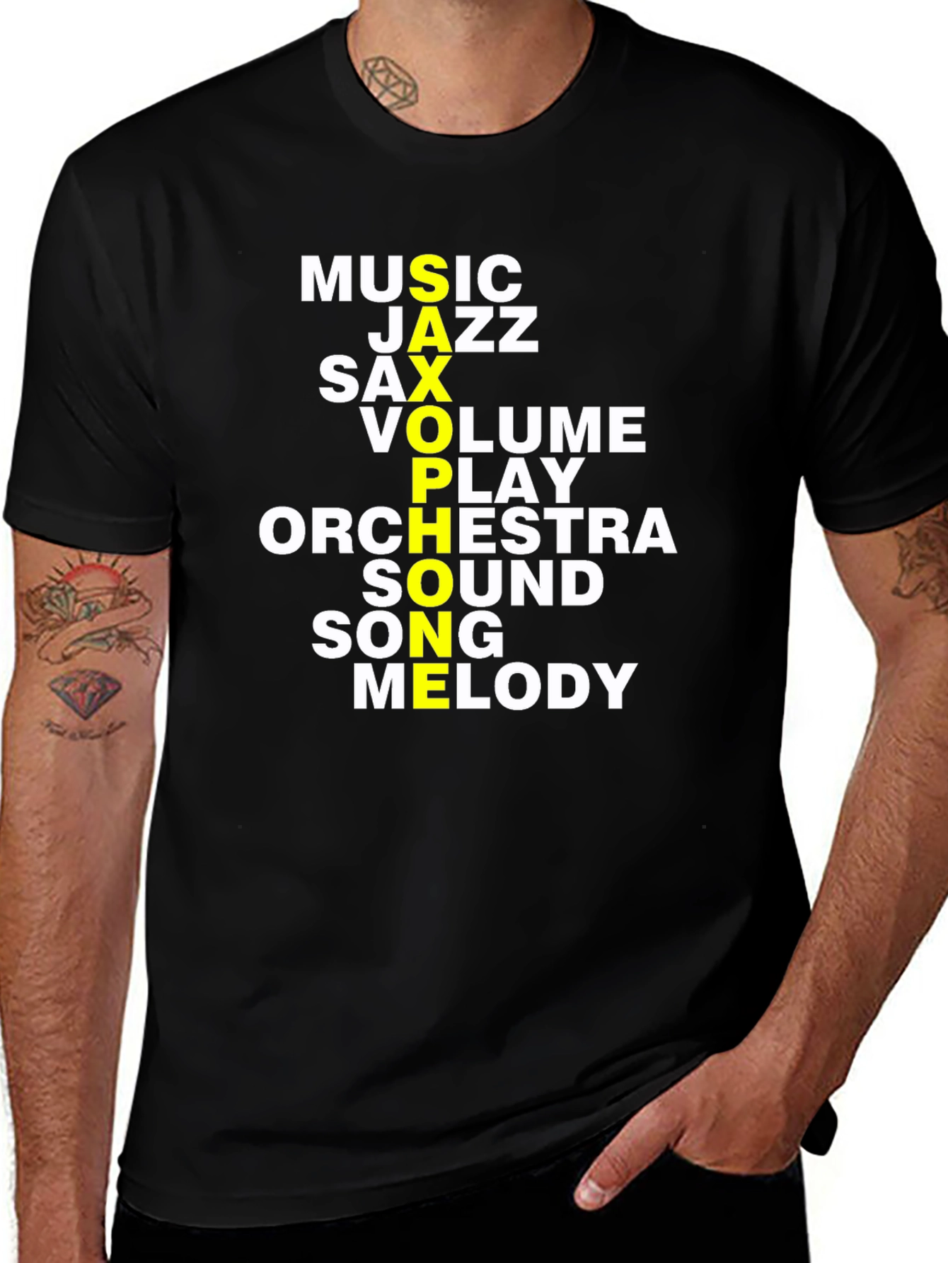Variant 26 of Music Lover T-Shirt: Saxophone, Jazz, Orchestra Design