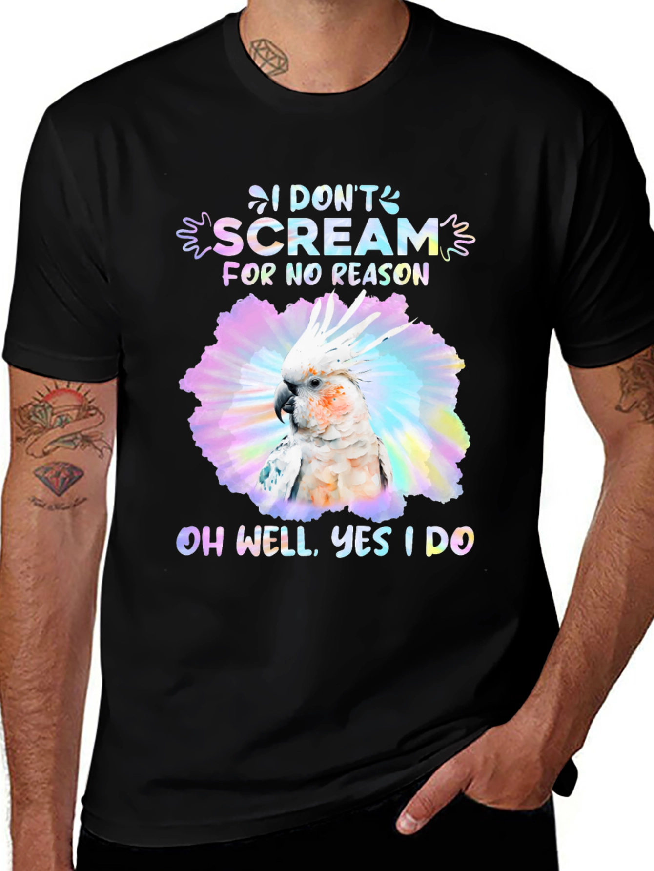 Variant 26 of I Don't Scream for No Reason Parrot Graphic T-Shirt