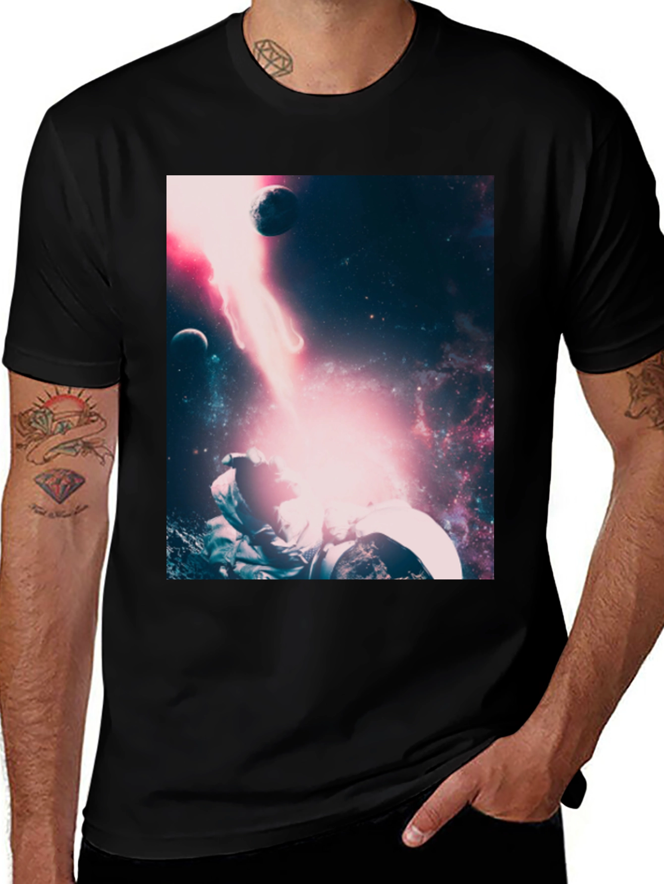 Variant 24 of Astronaut Galaxy Black T-Shirt