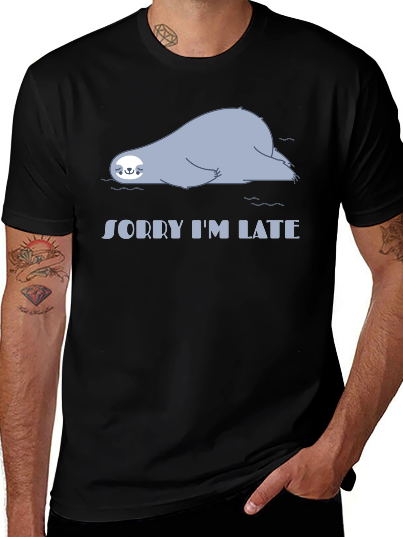 Variant 11 of Funny Sloth Sorry I'm Late Graphic T-Shirt