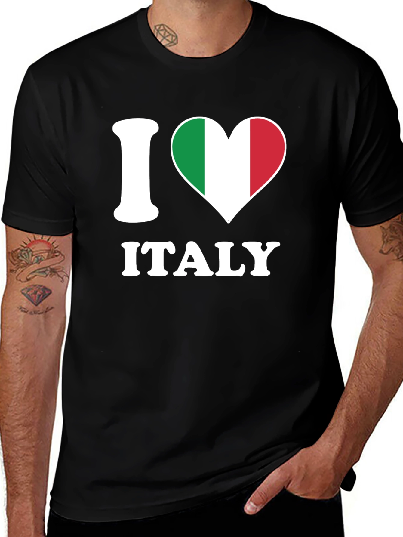 I Love Italy T-Shirt - Italian Flag Heart Tee