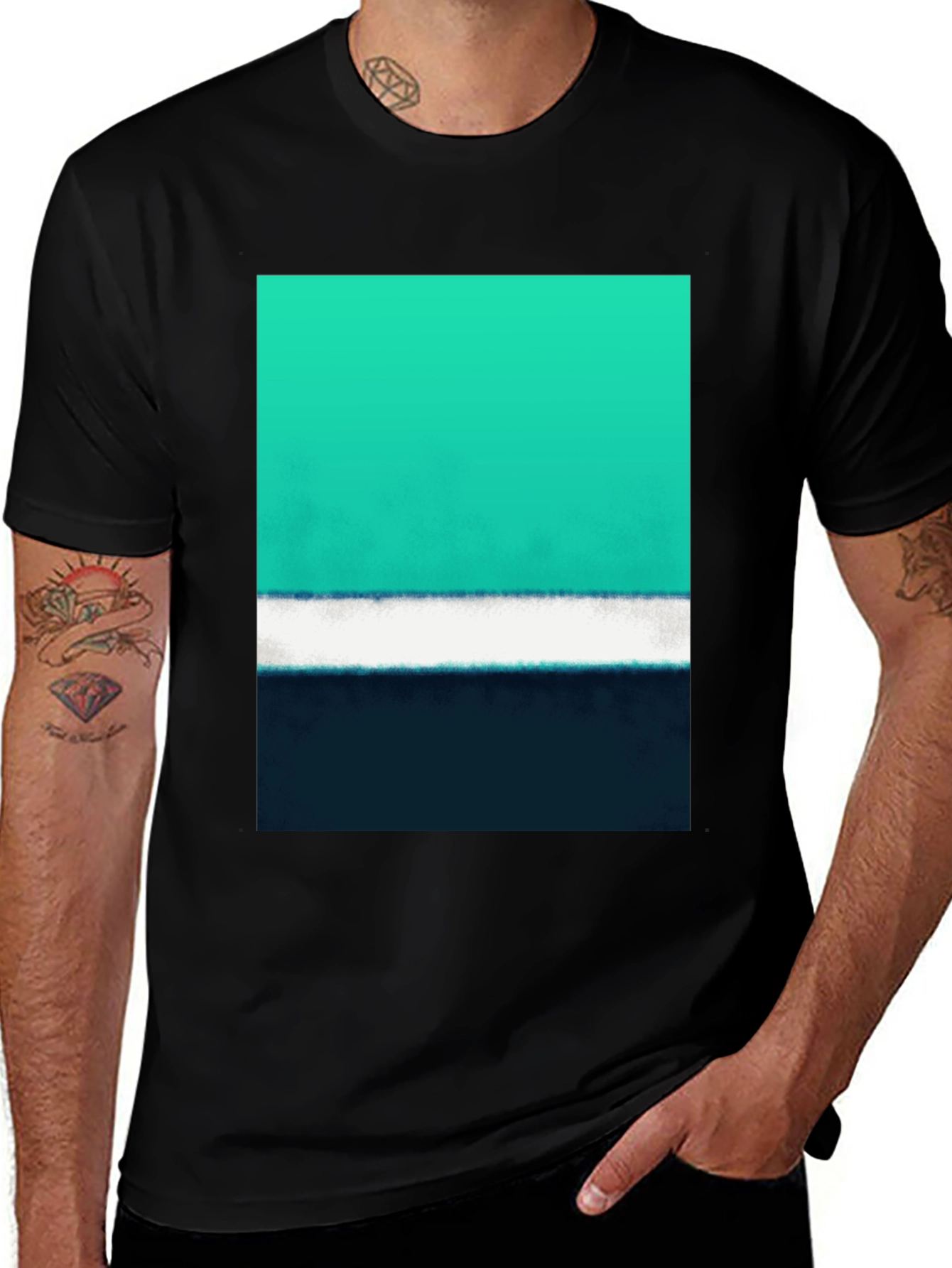 Variant 11 of Abstract Color Block Tee - Modern Graphic Shirt