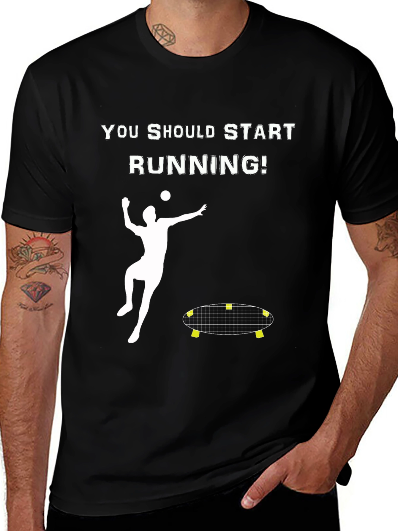 Variant 20 of Spikeball T-Shirt - You Should Start Running!