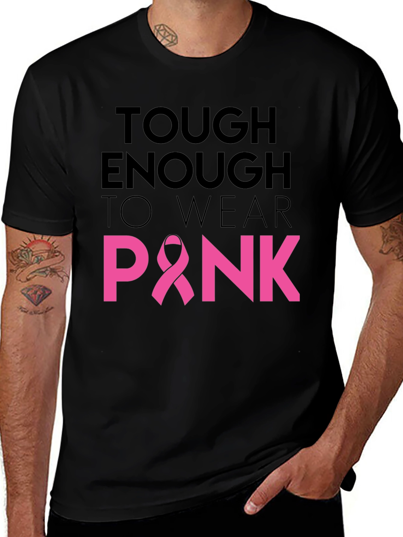 Variant 9 of Tough Enough To Wear Pink Ribbon T-Shirt